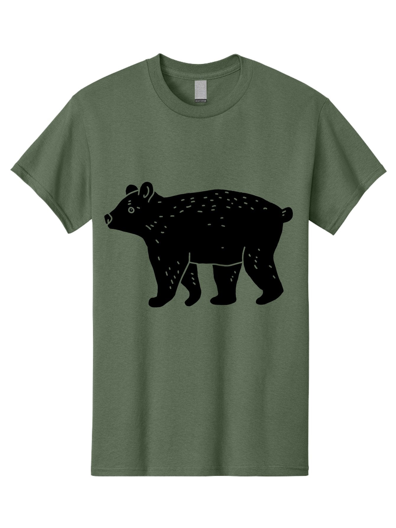 Bear Men'S Graphic Tee, 100% Cotton, Comfortable Casual Summer Wear, Machine Washable, Black Bear, Wildlife Animal, Forest Creature, Wild Beast, Mammal, Illustration, Simple Design, Minimalist Art -  Aaa581 27