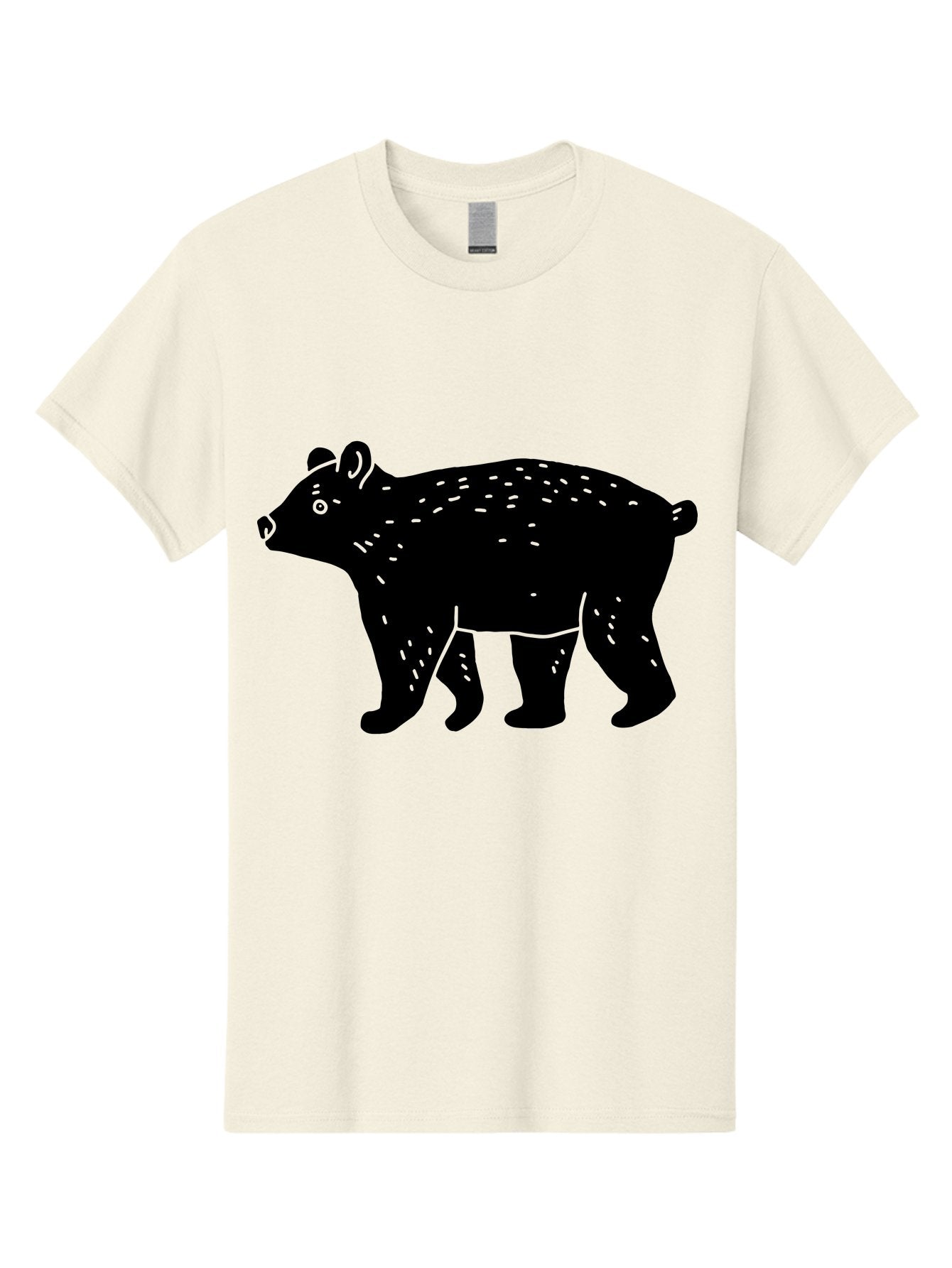Bear Men'S Graphic Tee, 100% Cotton, Comfortable Casual Summer Wear, Machine Washable, Black Bear, Wildlife Animal, Forest Creature, Wild Beast, Mammal, Illustration, Simple Design, Minimalist Art -  Aaa581 15