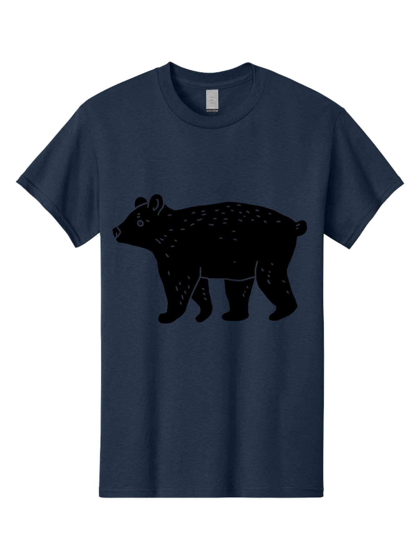 Bear Men'S Graphic Tee, 100% Cotton, Comfortable Casual Summer Wear, Machine Washable, Black Bear, Wildlife Animal, Forest Creature, Wild Beast, Mammal, Illustration, Simple Design, Minimalist Art -  Aaa581 29