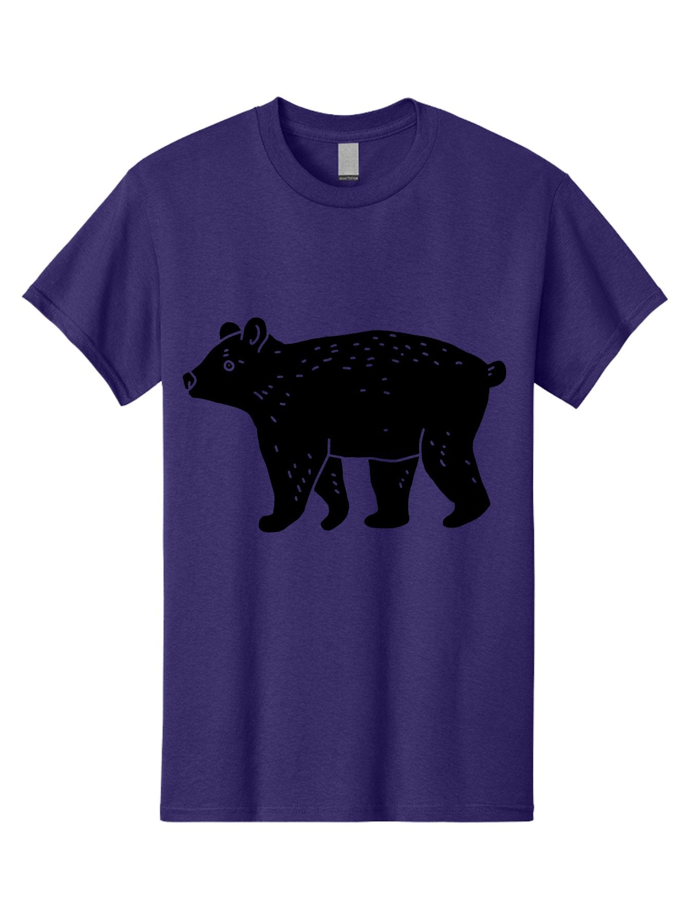Bear Men'S Graphic Tee, 100% Cotton, Comfortable Casual Summer Wear, Machine Washable, Black Bear, Wildlife Animal, Forest Creature, Wild Beast, Mammal, Illustration, Simple Design, Minimalist Art -  Aaa581 5