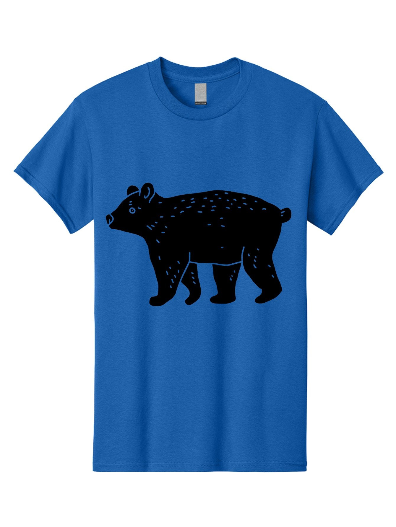 Bear Men'S Graphic Tee, 100% Cotton, Comfortable Casual Summer Wear, Machine Washable, Black Bear, Wildlife Animal, Forest Creature, Wild Beast, Mammal, Illustration, Simple Design, Minimalist Art -  Aaa581 3