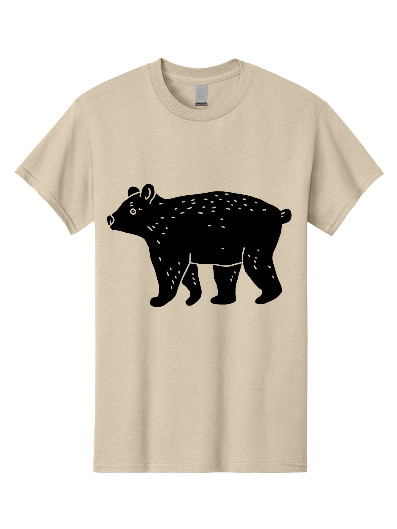 Bear Men'S Graphic Tee, 100% Cotton, Comfortable Casual Summer Wear, Machine Washable, Black Bear, Wildlife Animal, Forest Creature, Wild Beast, Mammal, Illustration, Simple Design, Minimalist Art -  Aaa581 21