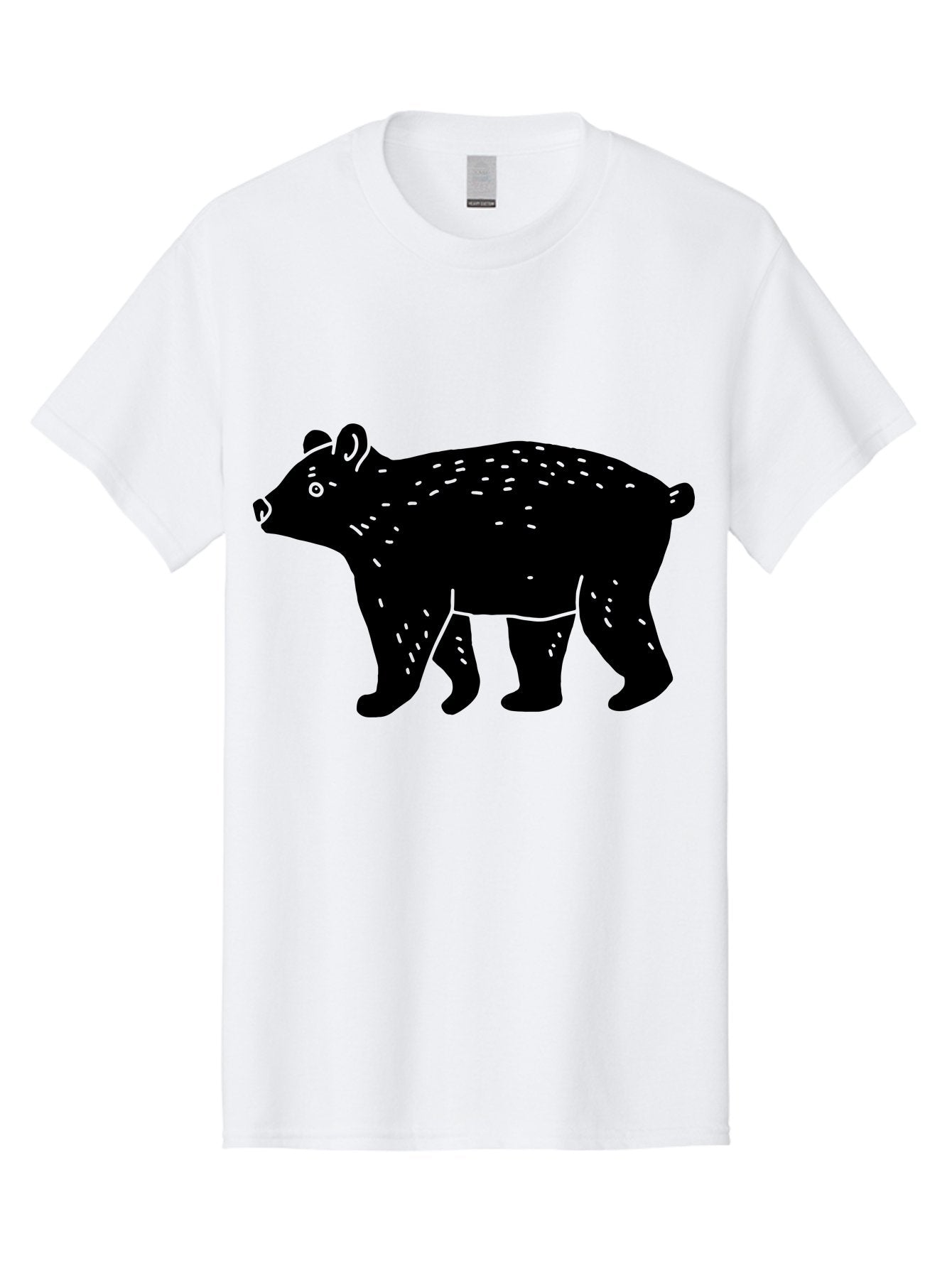 Bear Men'S Graphic Tee, 100% Cotton, Comfortable Casual Summer Wear, Machine Washable, Black Bear, Wildlife Animal, Forest Creature, Wild Beast, Mammal, Illustration, Simple Design, Minimalist Art -  Aaa581 17