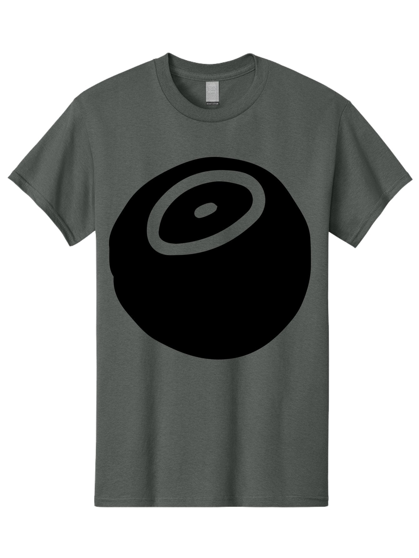 Black-Circle Men'S Graphic Tee, 100% Cotton, Comfortable Casual Summer Wear, Machine Washable, Stylized Black Circle, Neon Green Accents, Abstract Design, Simple Shapes, Modern Art, Contemporary Graphics, Minimalist Style -  Aaa582 23