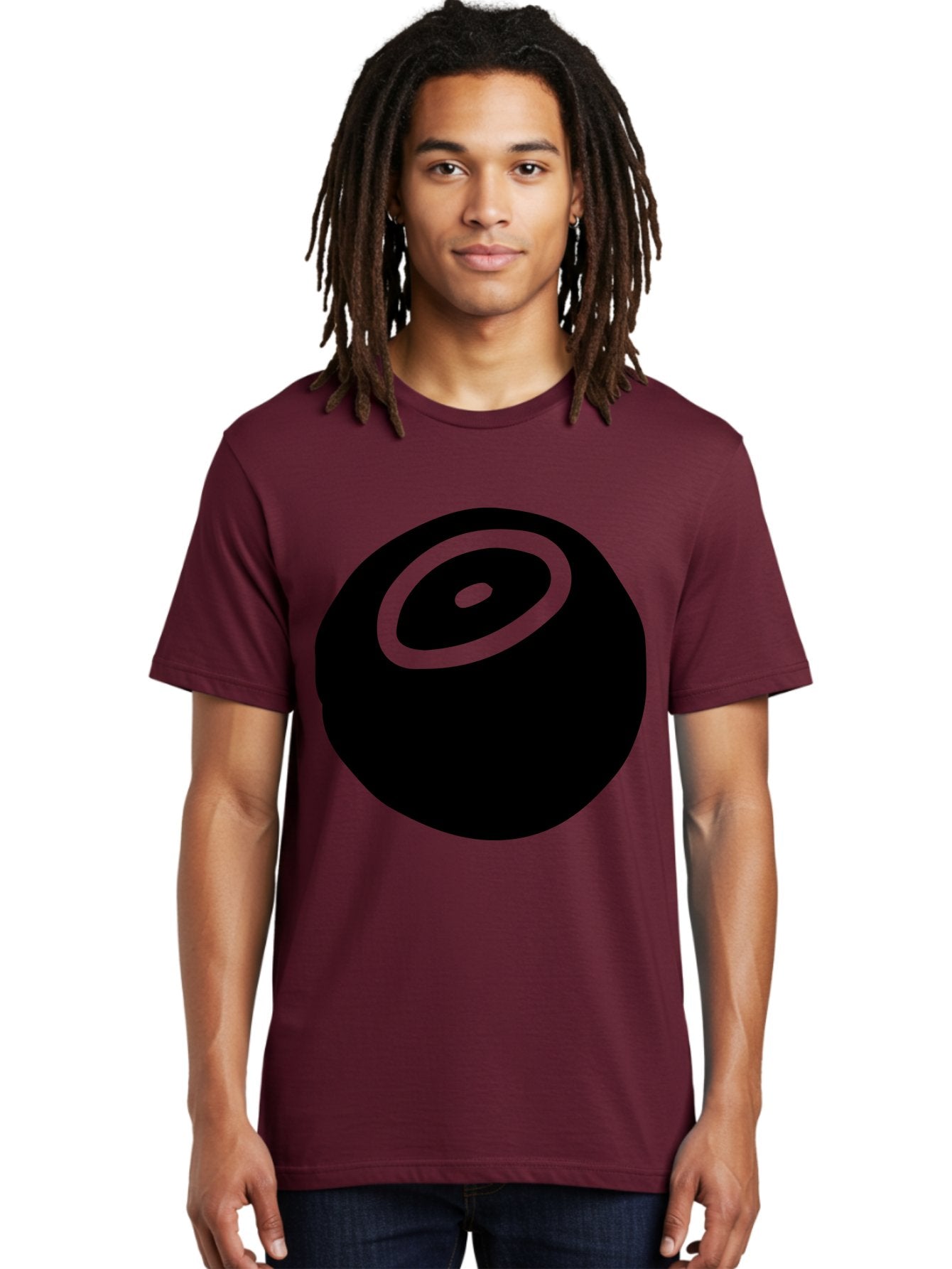 Black-Circle Men'S Graphic Tee, 100% Cotton, Comfortable Casual Summer Wear, Machine Washable, Stylized Black Circle, Neon Green Accents, Abstract Design, Simple Shapes, Modern Art, Contemporary Graphics, Minimalist Style -  Aaa582 26