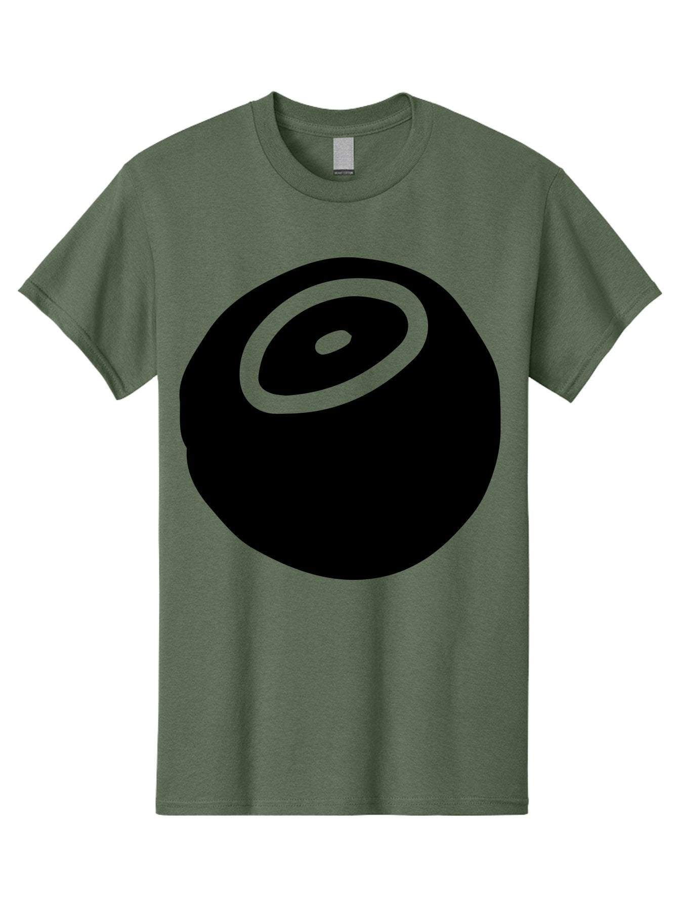 Black-Circle Men'S Graphic Tee, 100% Cotton, Comfortable Casual Summer Wear, Machine Washable, Stylized Black Circle, Neon Green Accents, Abstract Design, Simple Shapes, Modern Art, Contemporary Graphics, Minimalist Style -  Aaa582 9
