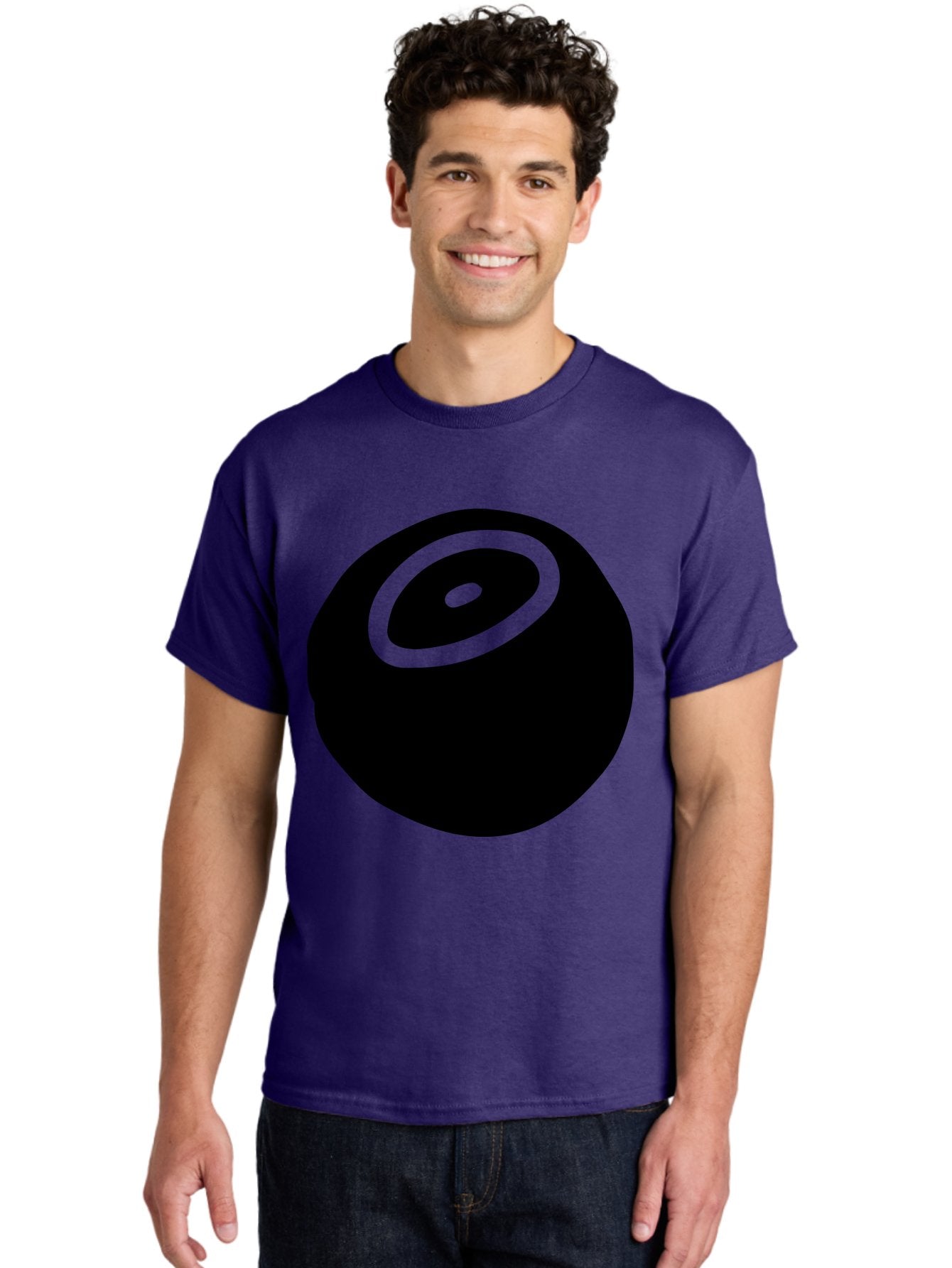 Black-Circle Men'S Graphic Tee, 100% Cotton, Comfortable Casual Summer Wear, Machine Washable, Stylized Black Circle, Neon Green Accents, Abstract Design, Simple Shapes, Modern Art, Contemporary Graphics, Minimalist Style -  Aaa582 14