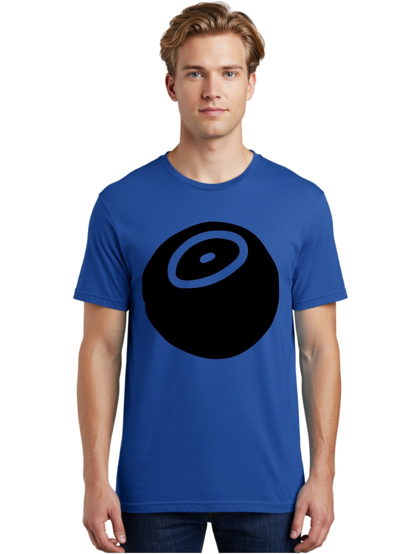 Black-Circle Men'S Graphic Tee, 100% Cotton, Comfortable Casual Summer Wear, Machine Washable, Stylized Black Circle, Neon Green Accents, Abstract Design, Simple Shapes, Modern Art, Contemporary Graphics, Minimalist Style -  Aaa582 4