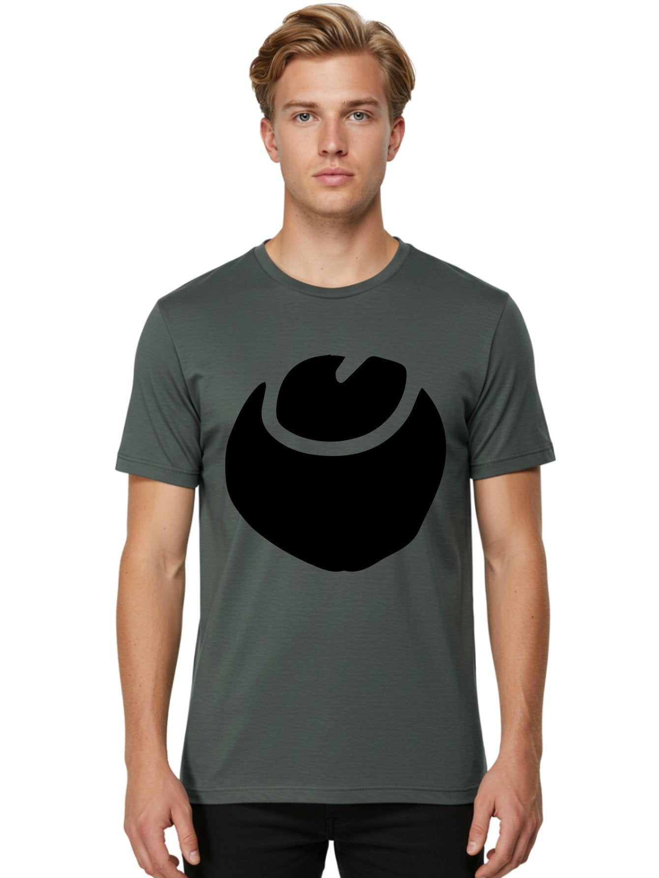 Black-Logo Men'S Graphic Tee, 100% Cotton, Comfortable Casual Summer Wear, Machine Washable, Flame Icon, Black Silhouette, Neon Green Outline, Bold Graphic, Abstract Symbol, Modern Design, Fire Emblem -  Aaa583 4