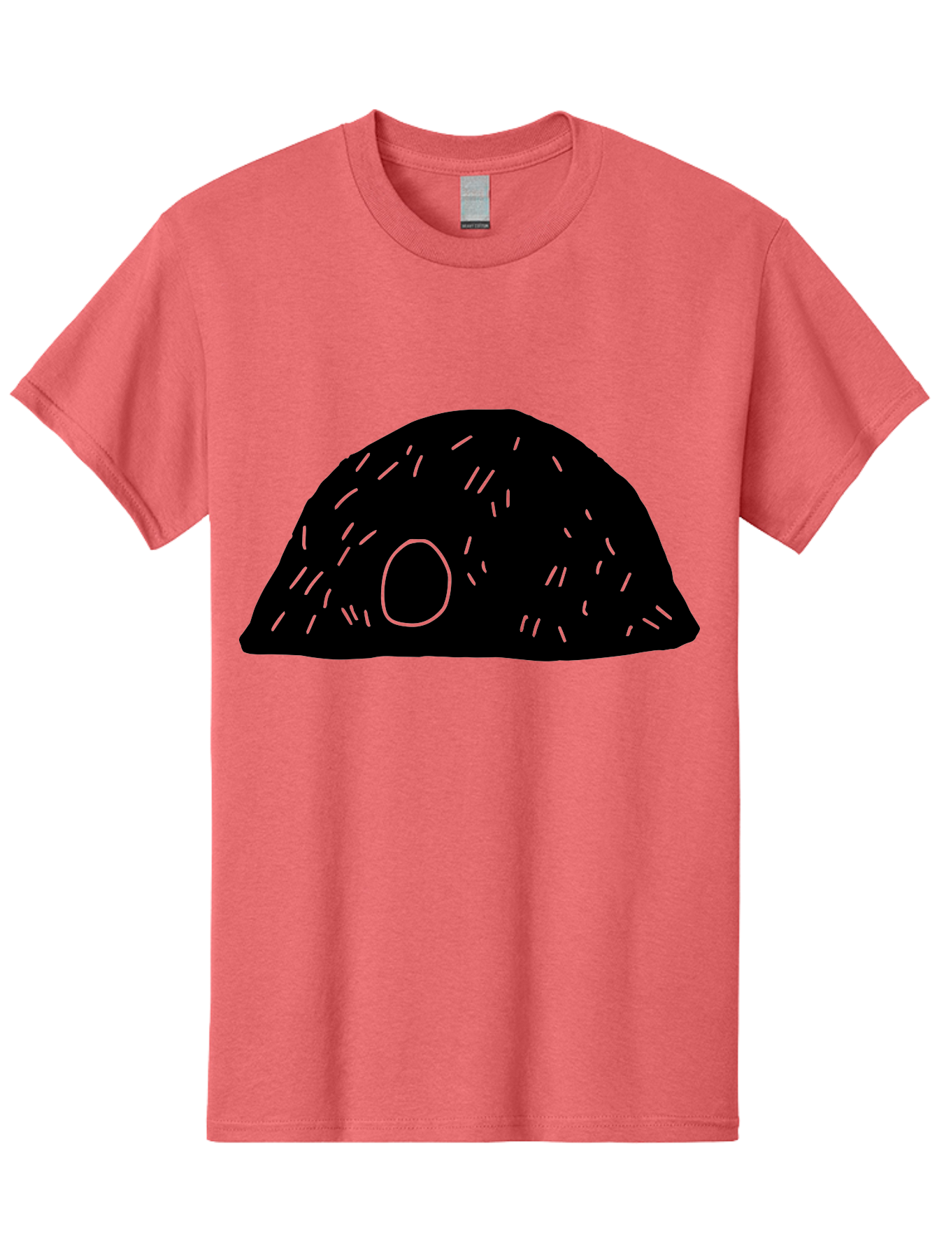 Black-Mushroom Men'S Graphic Tee, 100% Cotton, Comfortable Casual Summer Wear, Machine Washable, Black Dome Shape, Green Neon Lines, Abstract Art, Futuristic Design, Modern Graphic, Minimalist Style, Simple Shapes, Neon Accents -  Aaa584 5