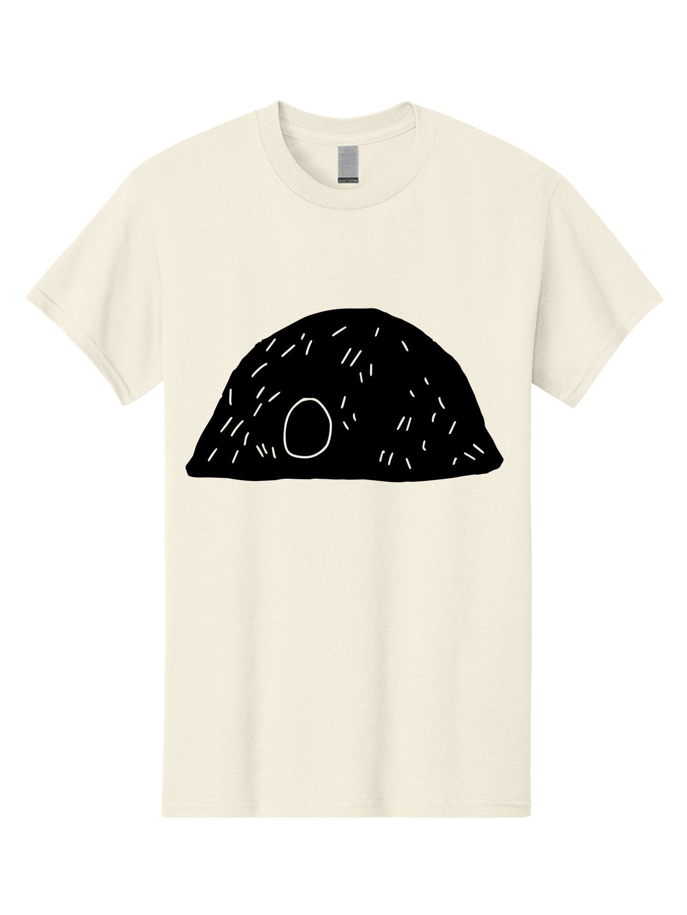 Black-Mushroom Men'S Graphic Tee, 100% Cotton, Comfortable Casual Summer Wear, Machine Washable, Black Dome Shape, Green Neon Lines, Abstract Art, Futuristic Design, Modern Graphic, Minimalist Style, Simple Shapes, Neon Accents -  Aaa584 17