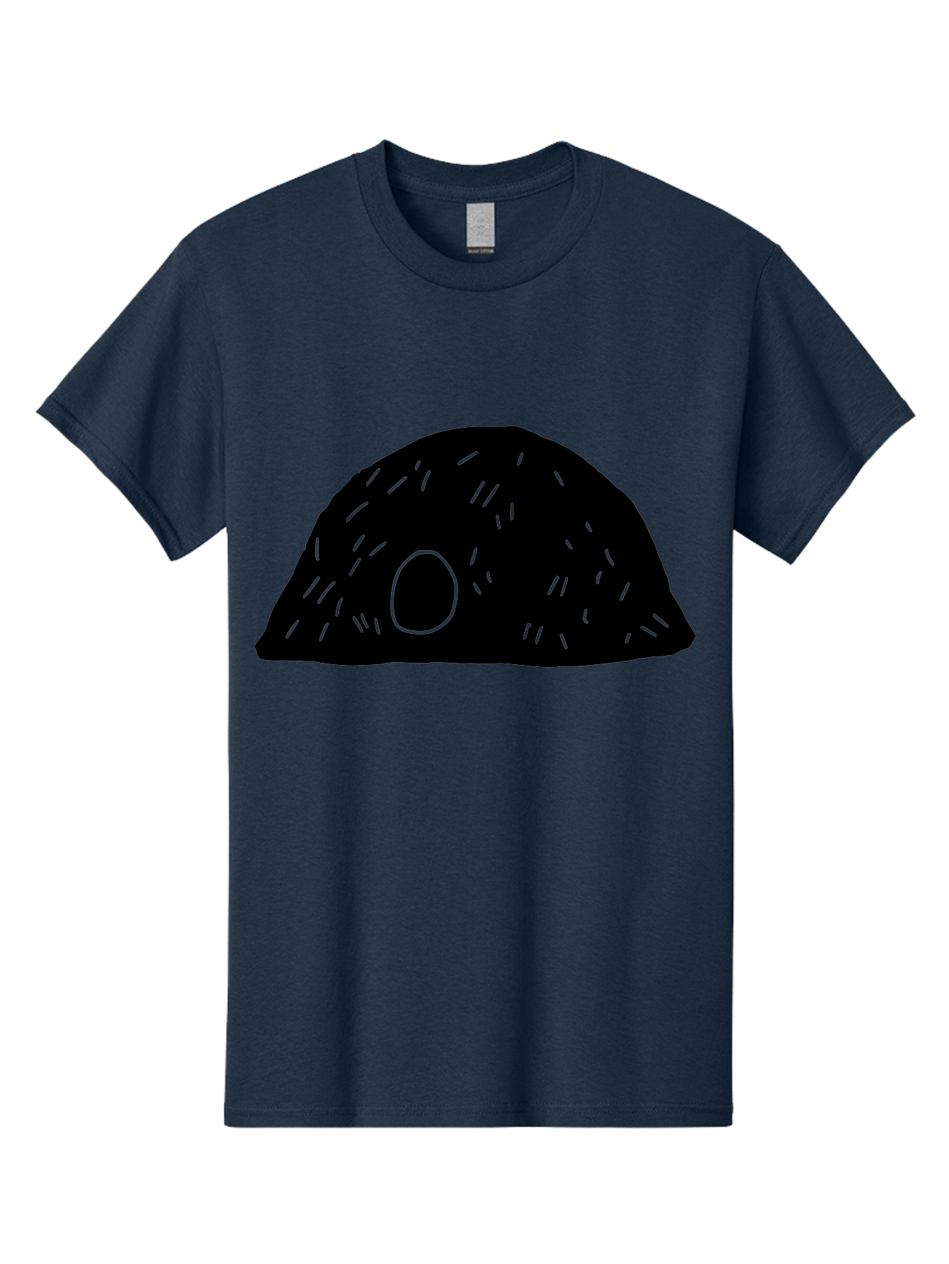 Black-Mushroom Men'S Graphic Tee, 100% Cotton, Comfortable Casual Summer Wear, Machine Washable, Black Dome Shape, Green Neon Lines, Abstract Art, Futuristic Design, Modern Graphic, Minimalist Style, Simple Shapes, Neon Accents -  Aaa584 19