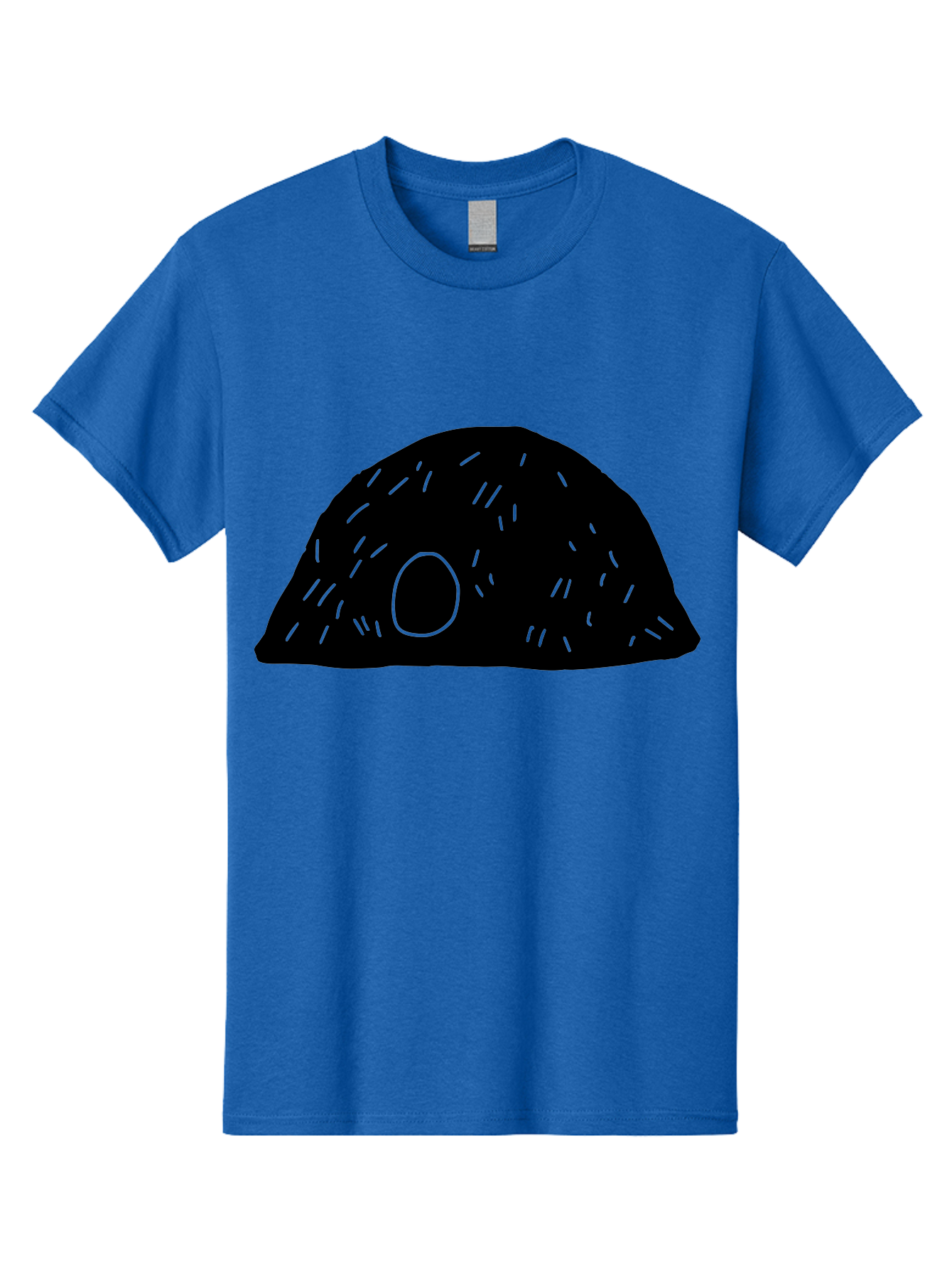 Black-Mushroom Men'S Graphic Tee, 100% Cotton, Comfortable Casual Summer Wear, Machine Washable, Black Dome Shape, Green Neon Lines, Abstract Art, Futuristic Design, Modern Graphic, Minimalist Style, Simple Shapes, Neon Accents -  Aaa584 25