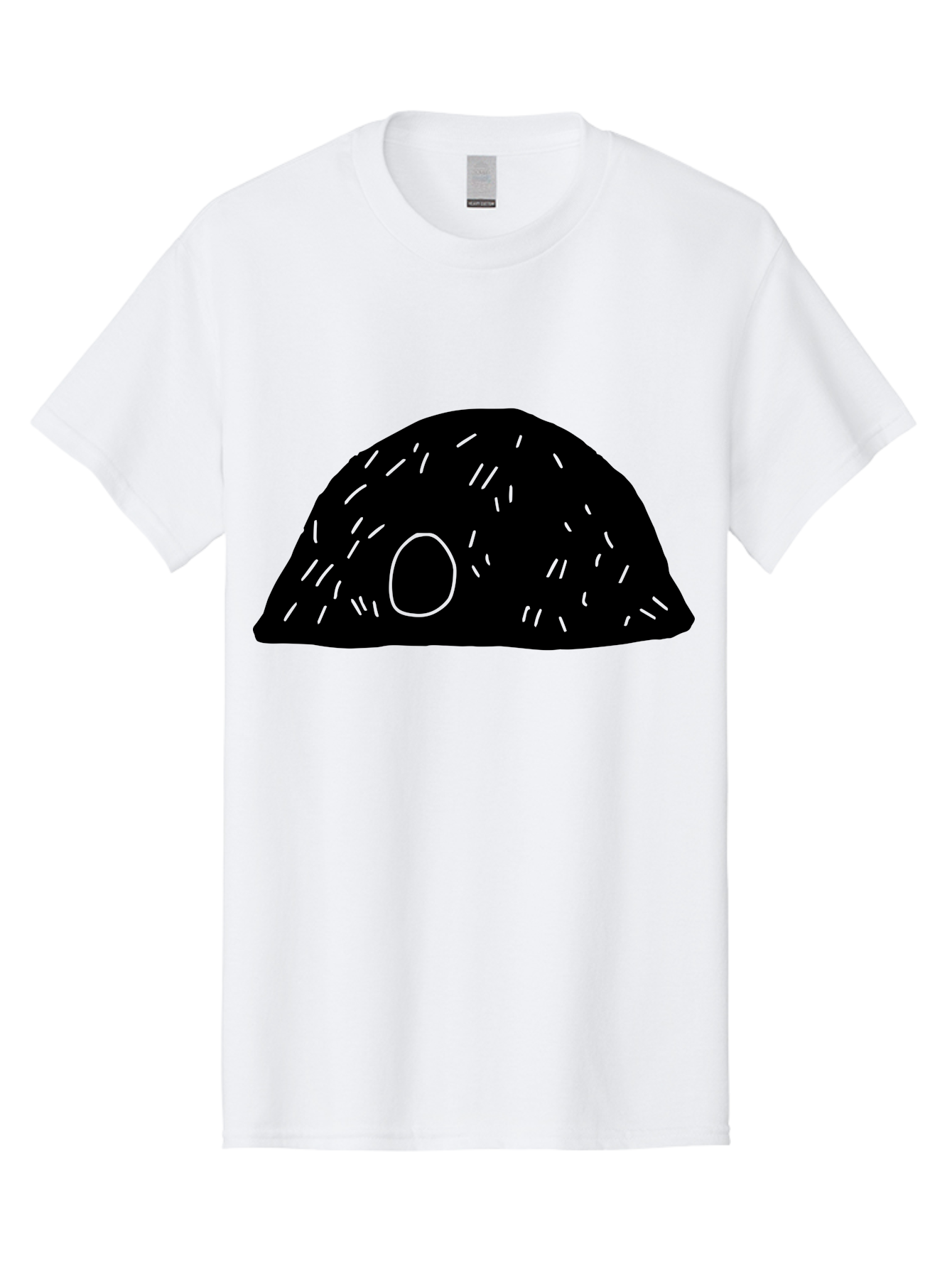 Black-Mushroom Men'S Graphic Tee, 100% Cotton, Comfortable Casual Summer Wear, Machine Washable, Black Dome Shape, Green Neon Lines, Abstract Art, Futuristic Design, Modern Graphic, Minimalist Style, Simple Shapes, Neon Accents -  Aaa584 29
