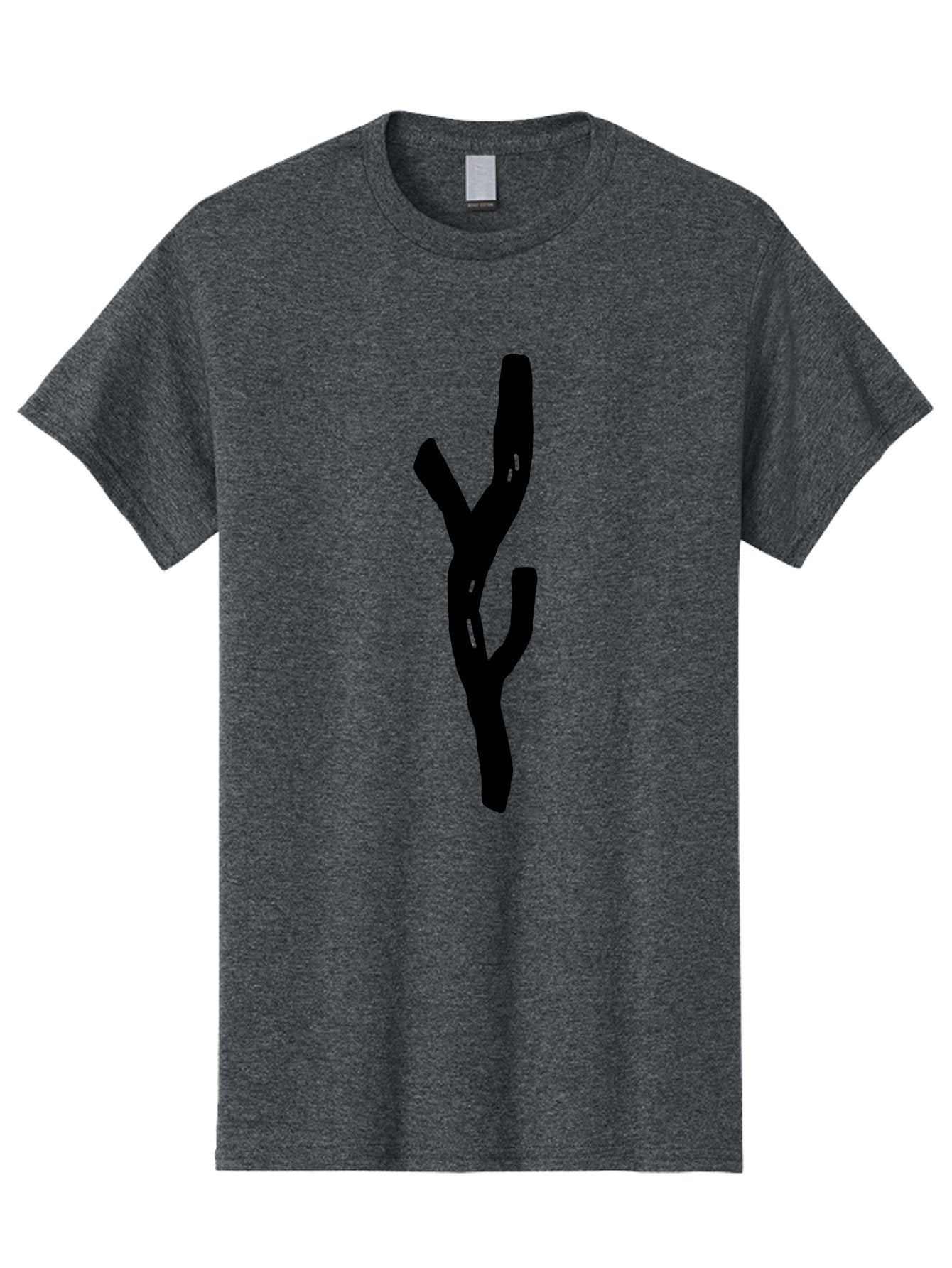 Black-Tree-Branches Men'S Graphic Tee, 100% Cotton, Comfortable Casual Summer Wear, Machine Washable, Pitchfork, Farm Equipment, Agricultural Tools, Rustic Icon, Black Silhouette, Folk Art, Country Style, Simple Design -  Aaa585 23