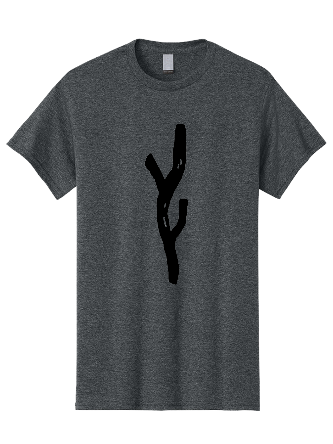 Black-Tree-Branches Men'S Graphic Tee, 100% Cotton, Comfortable Casual Summer Wear, Machine Washable, Pitchfork, Farm Equipment, Agricultural Tools, Rustic Icon, Black Silhouette, Folk Art, Country Style, Simple Design -  Aaa585 7