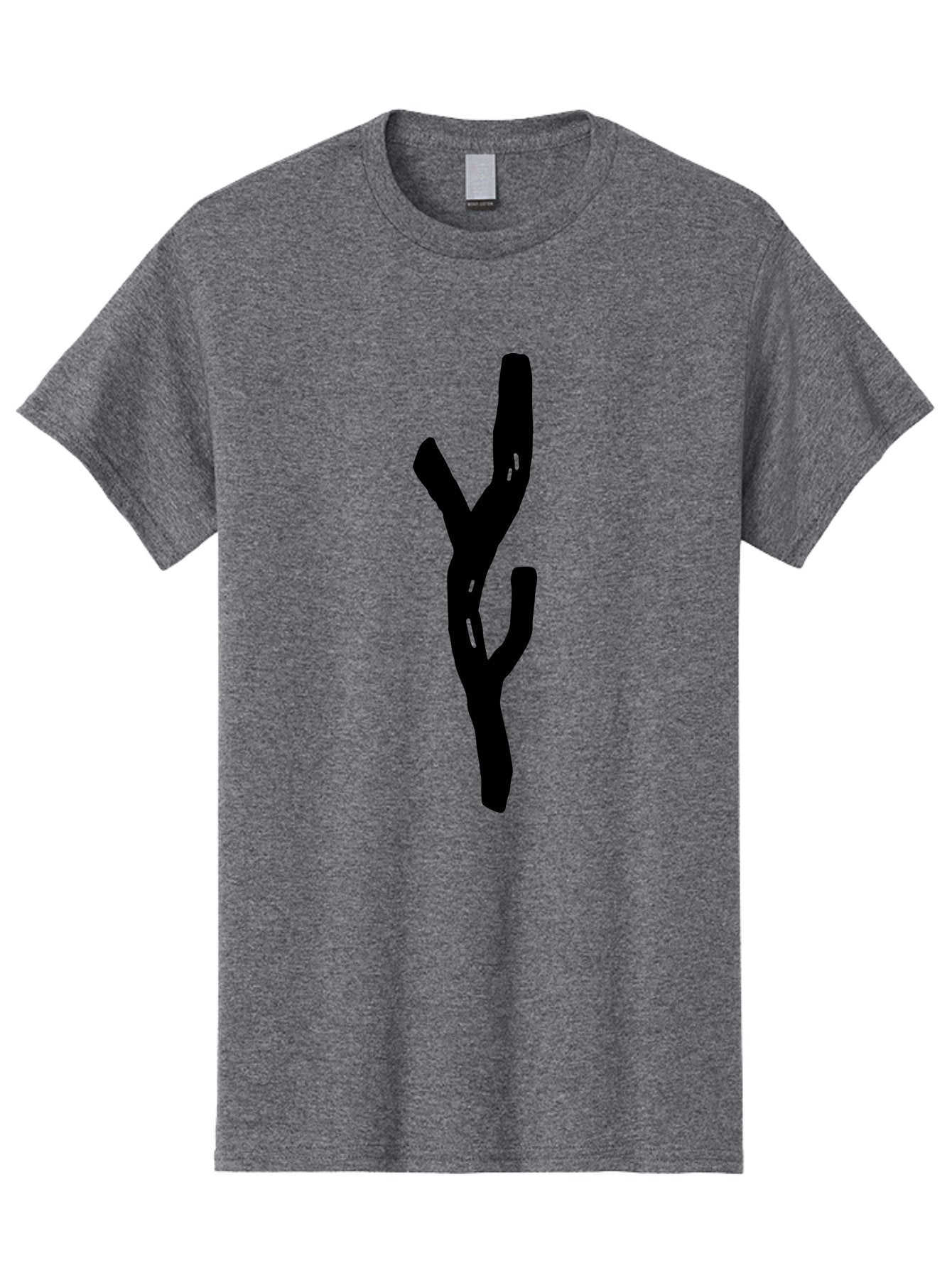 Black-Tree-Branches Men'S Graphic Tee, 100% Cotton, Comfortable Casual Summer Wear, Machine Washable, Pitchfork, Farm Equipment, Agricultural Tools, Rustic Icon, Black Silhouette, Folk Art, Country Style, Simple Design -  Aaa585 19