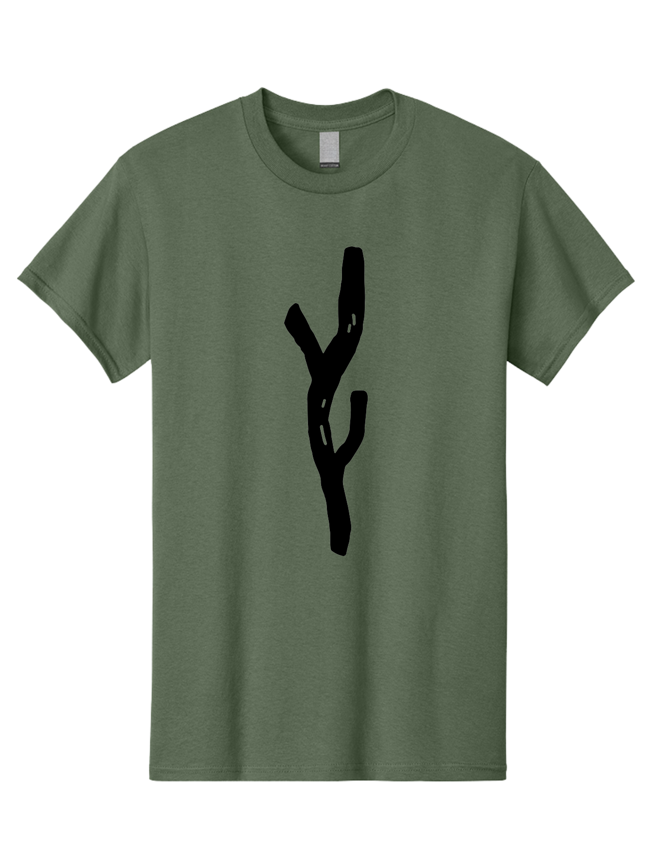 Black-Tree-Branches Men'S Graphic Tee, 100% Cotton, Comfortable Casual Summer Wear, Machine Washable, Pitchfork, Farm Equipment, Agricultural Tools, Rustic Icon, Black Silhouette, Folk Art, Country Style, Simple Design -  Aaa585 15