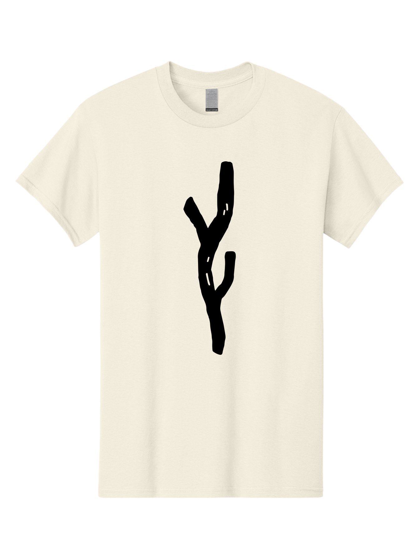 Black-Tree-Branches Men'S Graphic Tee, 100% Cotton, Comfortable Casual Summer Wear, Machine Washable, Pitchfork, Farm Equipment, Agricultural Tools, Rustic Icon, Black Silhouette, Folk Art, Country Style, Simple Design -  Aaa585 3