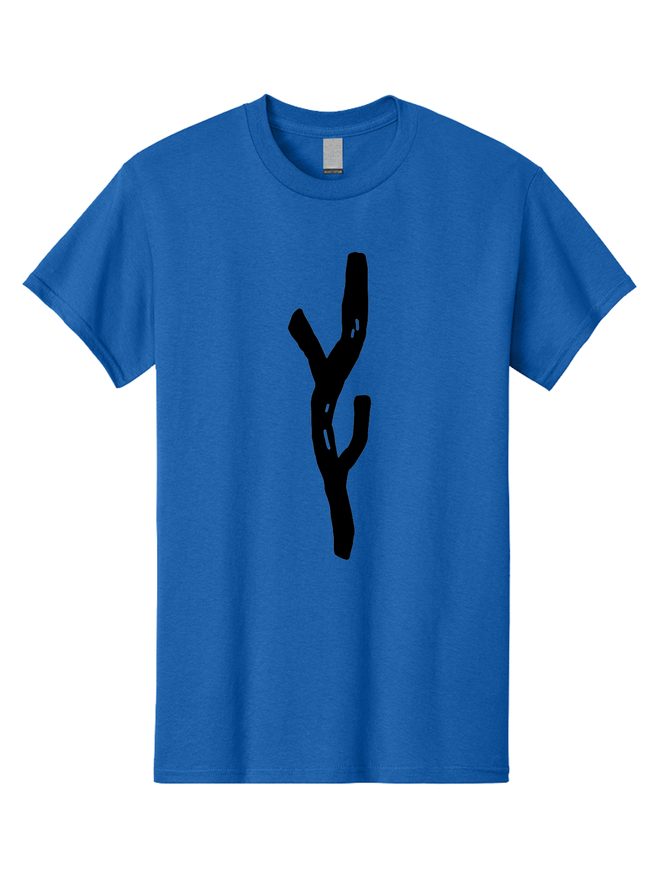 Black-Tree-Branches Men'S Graphic Tee, 100% Cotton, Comfortable Casual Summer Wear, Machine Washable, Pitchfork, Farm Equipment, Agricultural Tools, Rustic Icon, Black Silhouette, Folk Art, Country Style, Simple Design -  Aaa585 25