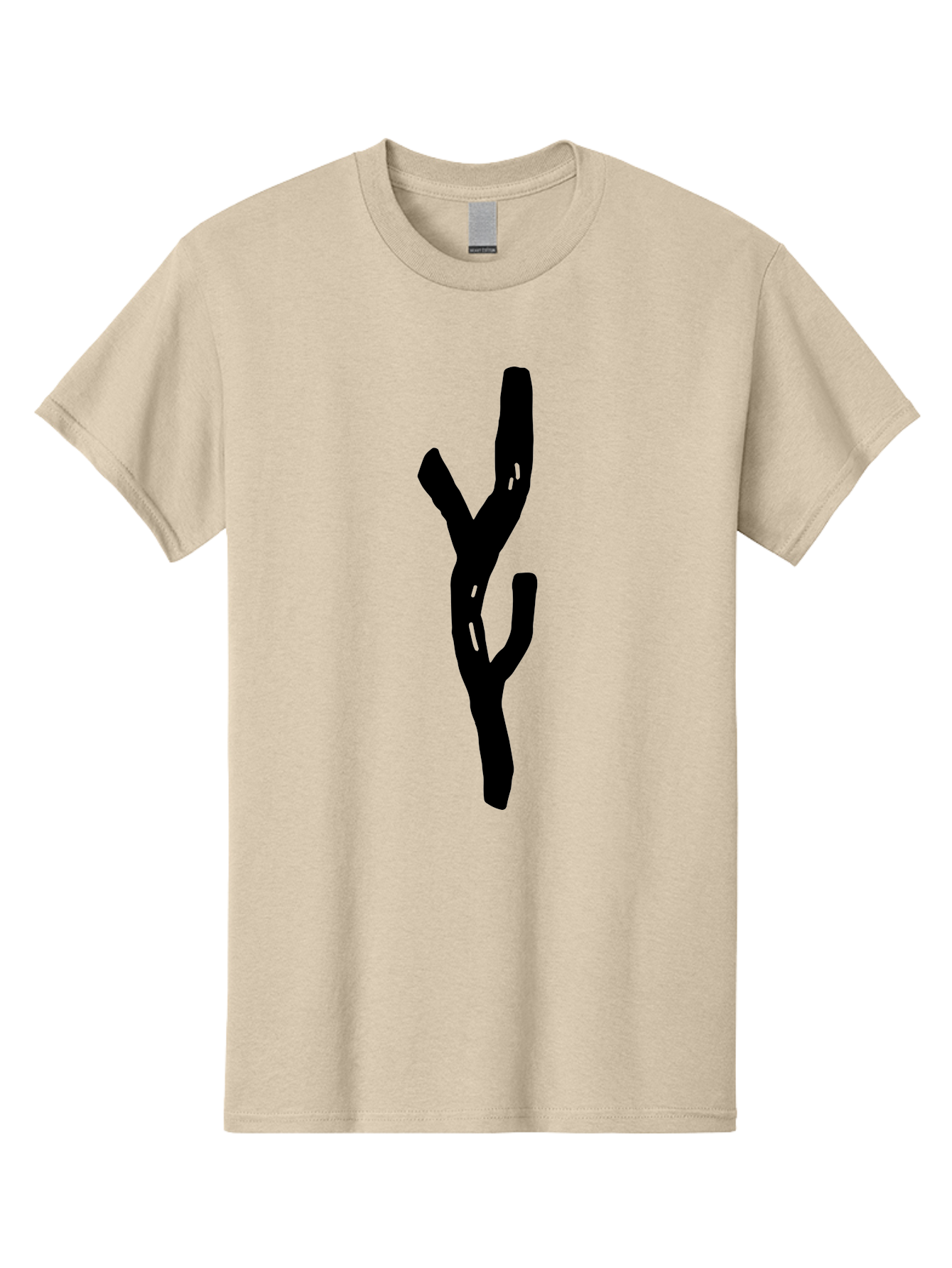 Black-Tree-Branches Men'S Graphic Tee, 100% Cotton, Comfortable Casual Summer Wear, Machine Washable, Pitchfork, Farm Equipment, Agricultural Tools, Rustic Icon, Black Silhouette, Folk Art, Country Style, Simple Design -  Aaa585 27