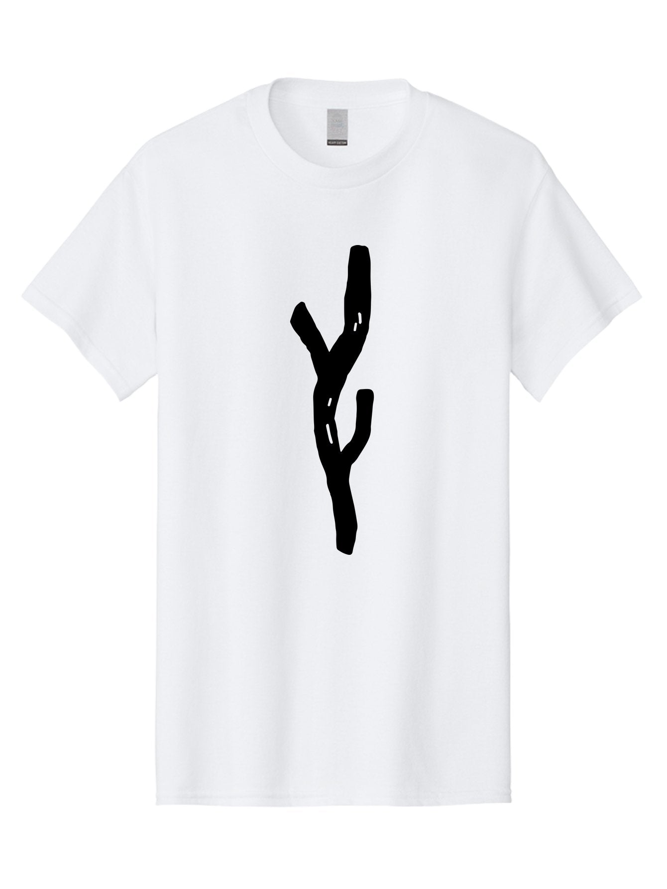 Black-Tree-Branches Men'S Graphic Tee, 100% Cotton, Comfortable Casual Summer Wear, Machine Washable, Pitchfork, Farm Equipment, Agricultural Tools, Rustic Icon, Black Silhouette, Folk Art, Country Style, Simple Design -  Aaa585 17