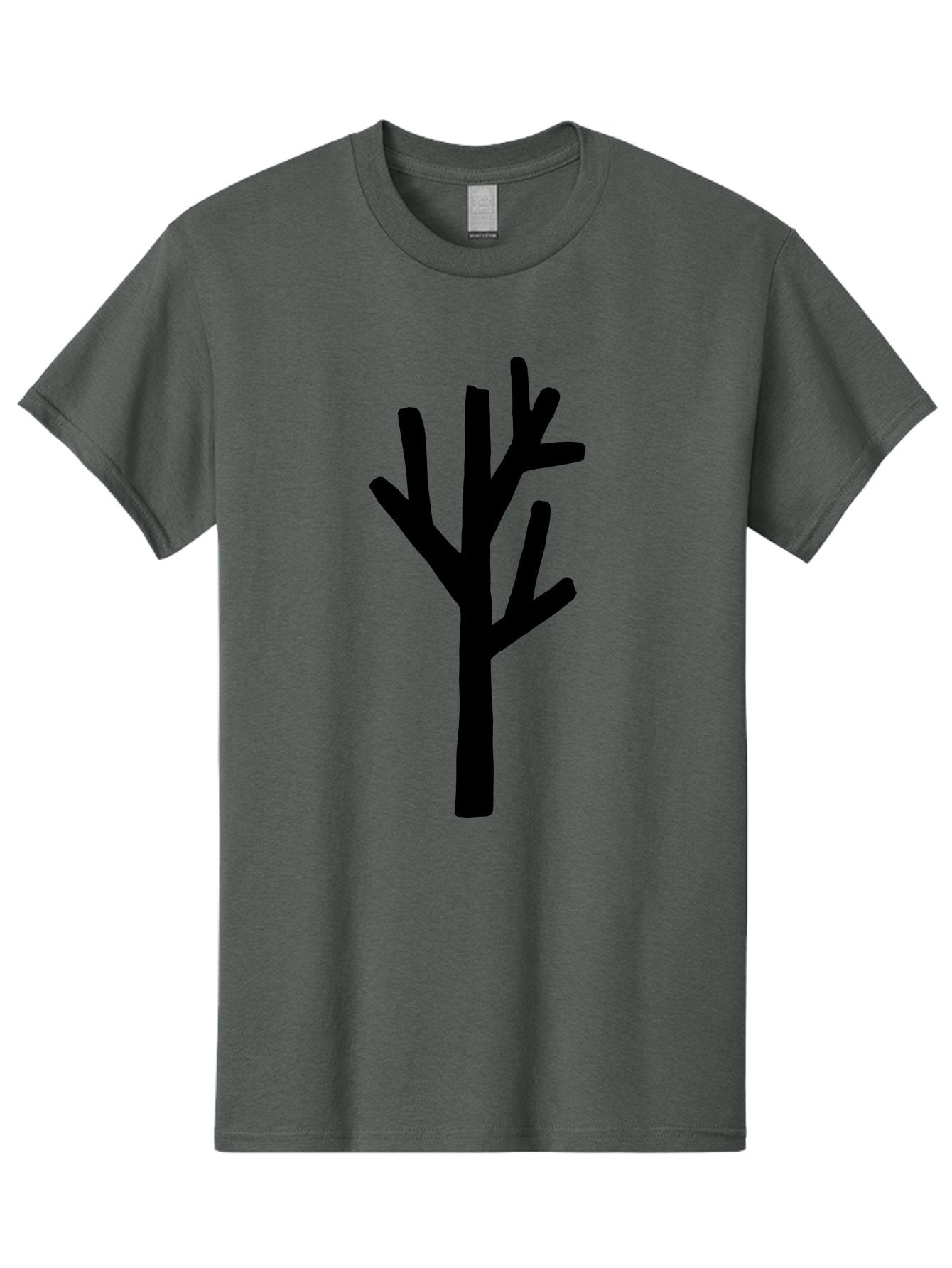 Black-Tree Men'S Graphic Tee, 100% Cotton, Comfortable Casual Summer Wear, Machine Washable, Tree Silhouette, Simple Illustration, Minimalist Design, Black Tree, Bare Branches, Abstract Art, Modern Graphic -  Aaa586 19