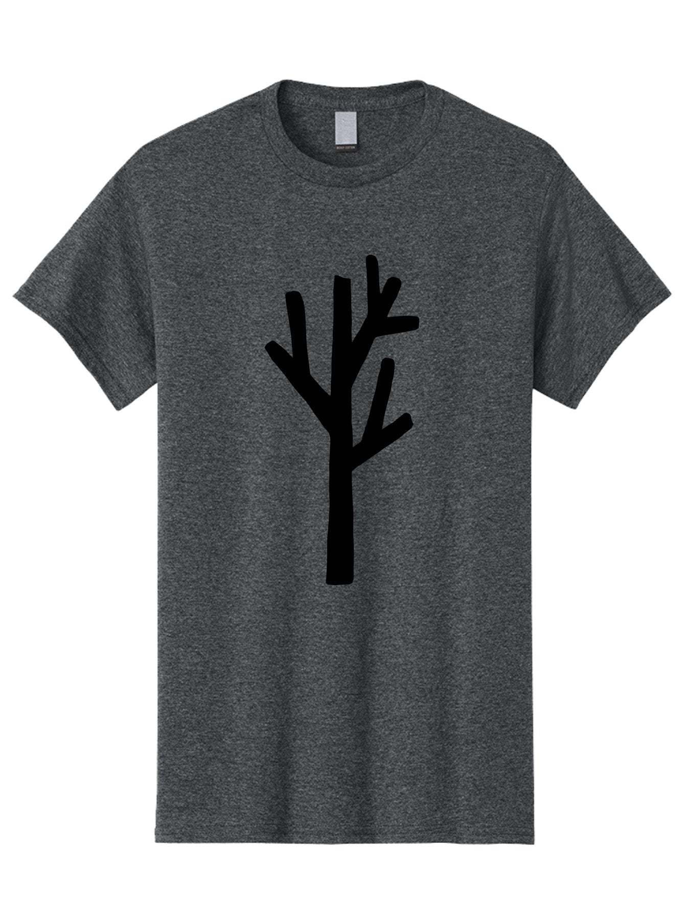 Black-Tree Men'S Graphic Tee, 100% Cotton, Comfortable Casual Summer Wear, Machine Washable, Tree Silhouette, Simple Illustration, Minimalist Design, Black Tree, Bare Branches, Abstract Art, Modern Graphic -  Aaa586 5