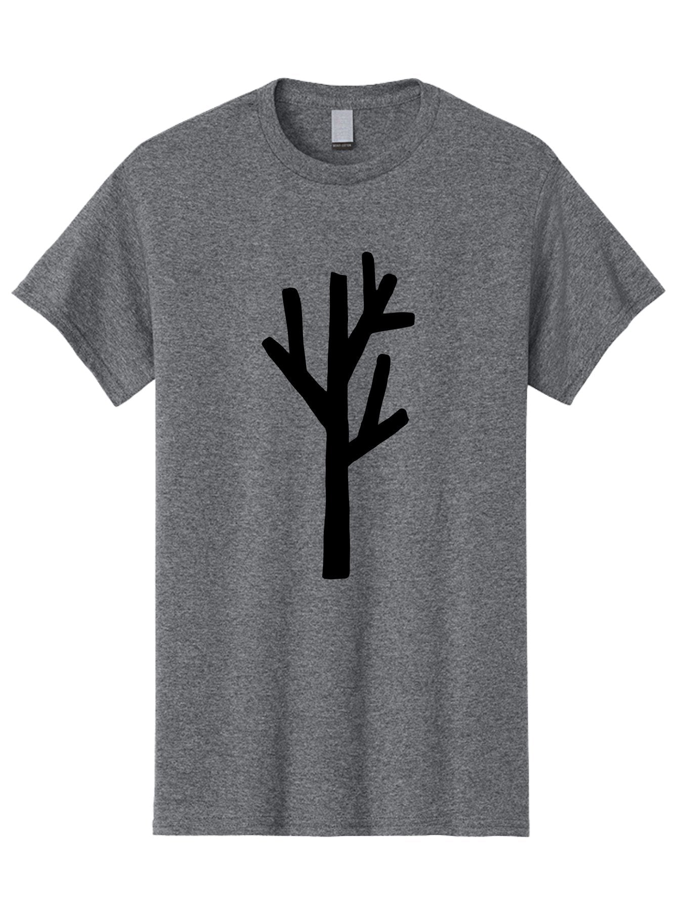 Black-Tree Men'S Graphic Tee, 100% Cotton, Comfortable Casual Summer Wear, Machine Washable, Tree Silhouette, Simple Illustration, Minimalist Design, Black Tree, Bare Branches, Abstract Art, Modern Graphic -  Aaa586 7
