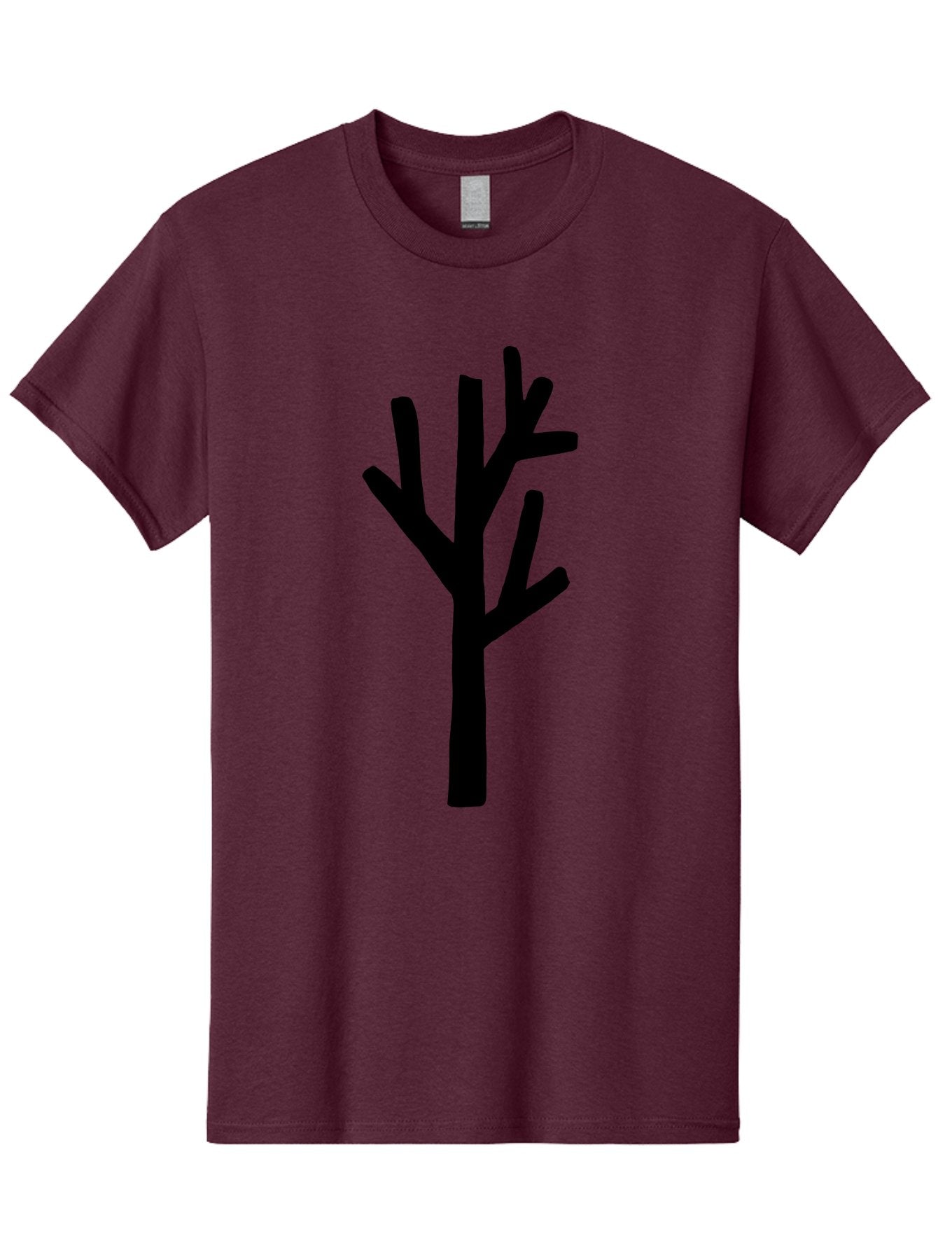 Black-Tree Men'S Graphic Tee, 100% Cotton, Comfortable Casual Summer Wear, Machine Washable, Tree Silhouette, Simple Illustration, Minimalist Design, Black Tree, Bare Branches, Abstract Art, Modern Graphic -  Aaa586 3