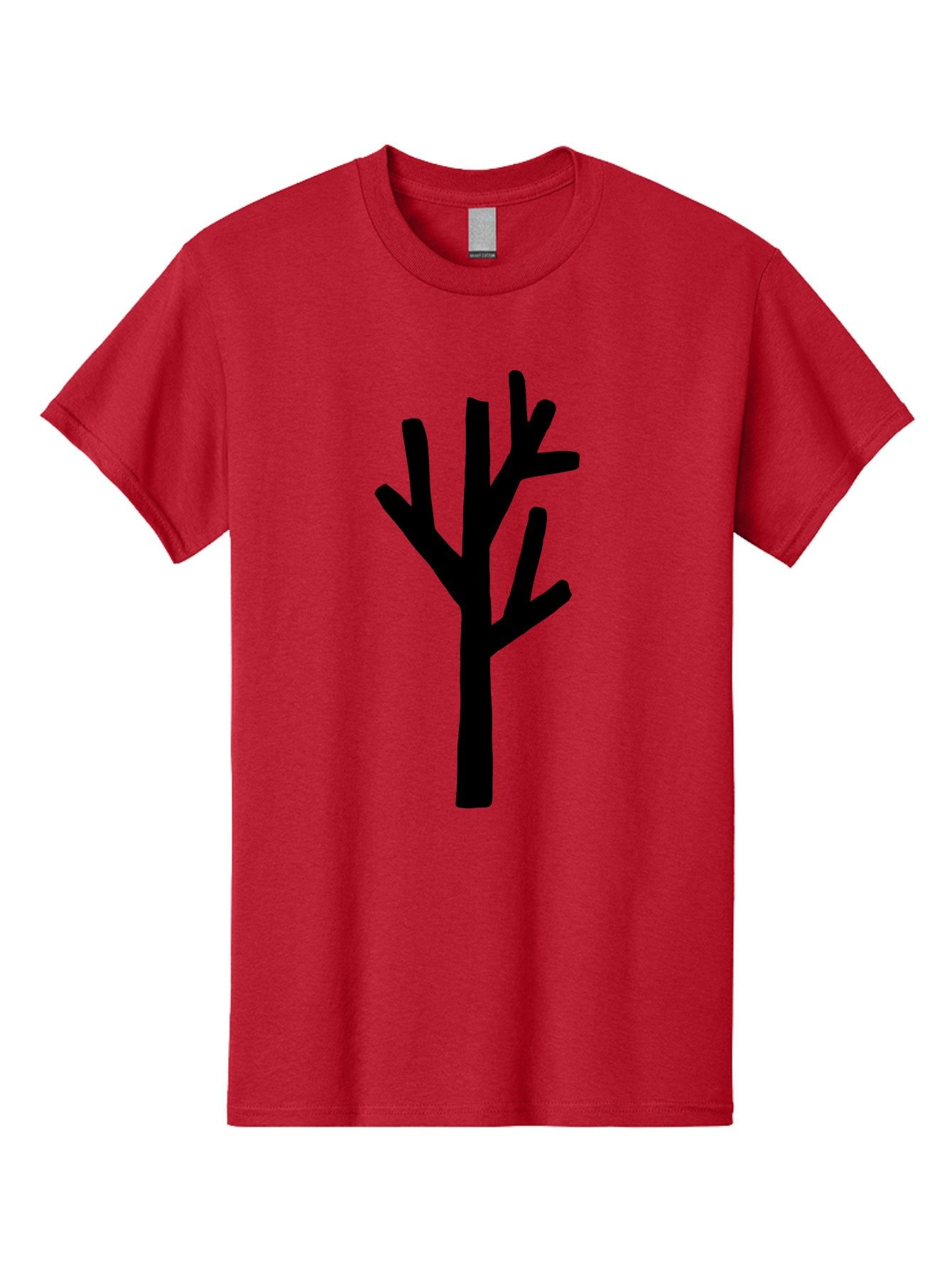 Black-Tree Men'S Graphic Tee, 100% Cotton, Comfortable Casual Summer Wear, Machine Washable, Tree Silhouette, Simple Illustration, Minimalist Design, Black Tree, Bare Branches, Abstract Art, Modern Graphic -  Aaa586 11