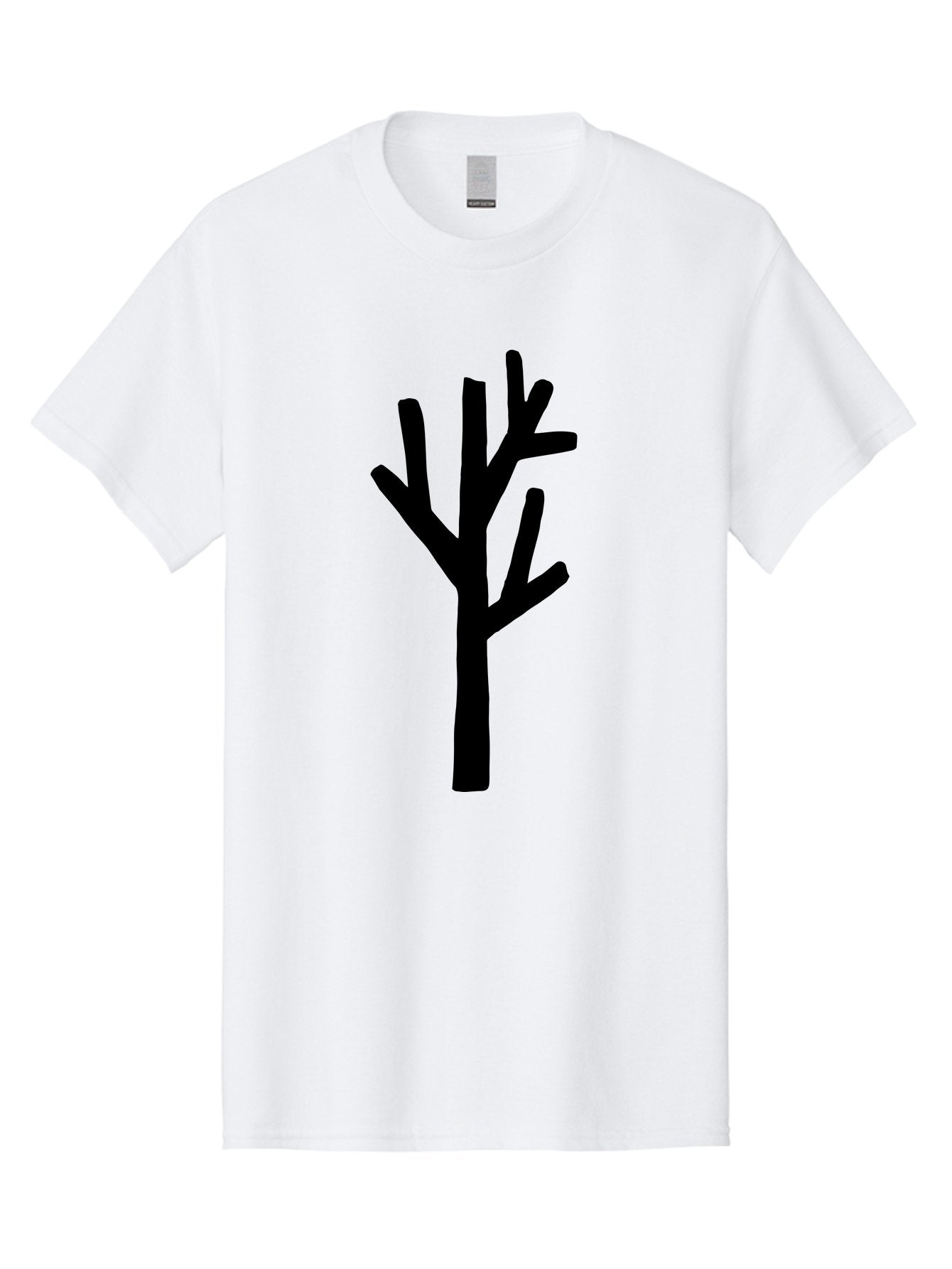 Black-Tree Men'S Graphic Tee, 100% Cotton, Comfortable Casual Summer Wear, Machine Washable, Tree Silhouette, Simple Illustration, Minimalist Design, Black Tree, Bare Branches, Abstract Art, Modern Graphic -  Aaa586 13