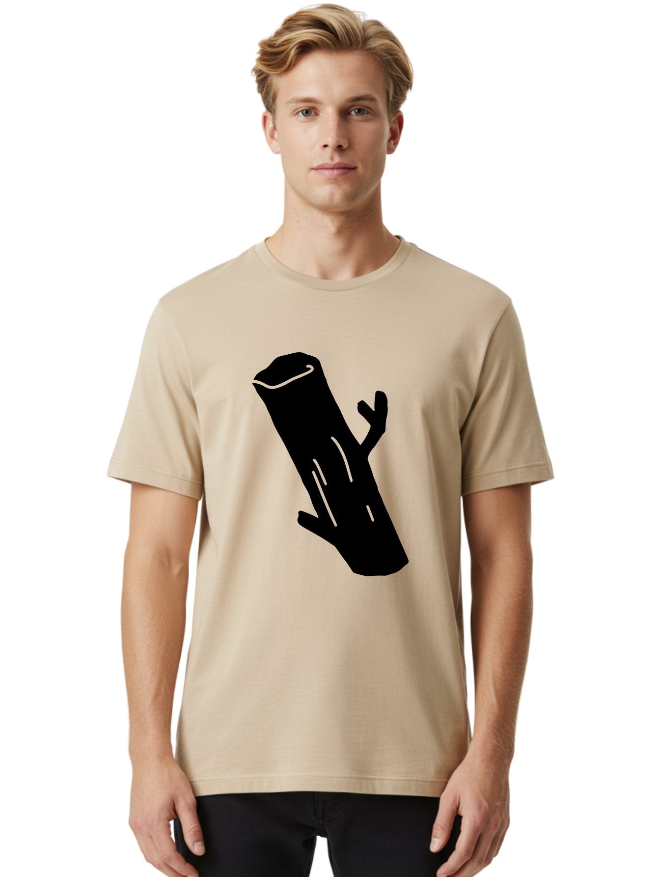 Cigar Men'S Graphic Tee, 100% Cotton, Comfortable Casual Summer Wear, Machine Washable, Tree Stump, Forest Floor, Natural Texture, Wooden Log, Branch Silhouette, Earthy Tones, Forest Scenery, Outdoor Environment -  Aaa587 30