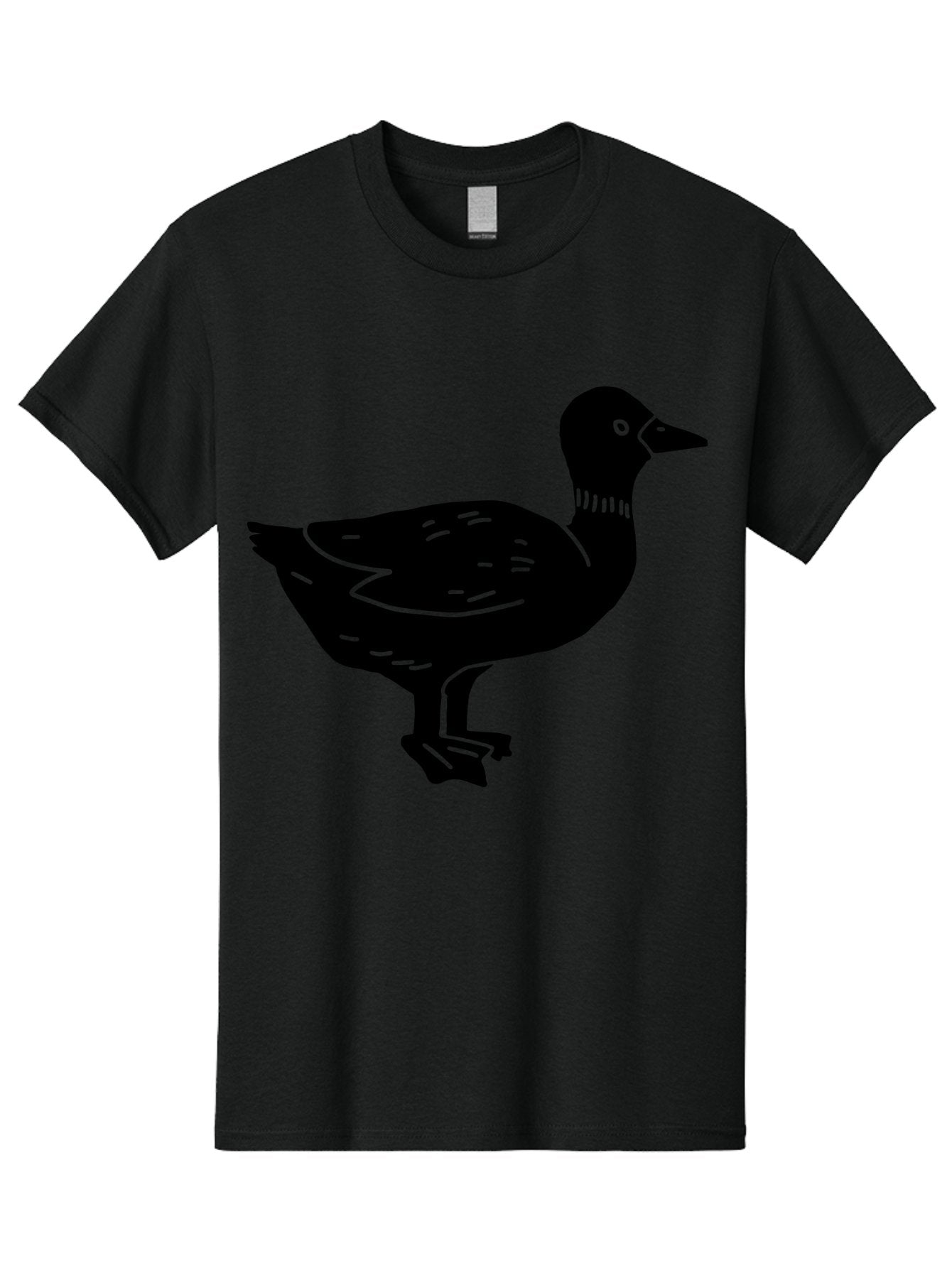 Duck Men'S Graphic Tee, 100% Cotton, Comfortable Casual Summer Wear, Machine Washable, Duck Silhouette, Minimalist Art, Simple Shapes, Bird Illustration, Wildlife Graphic, Vector Art, Black And Green, Modern Design -  Aaa588 17