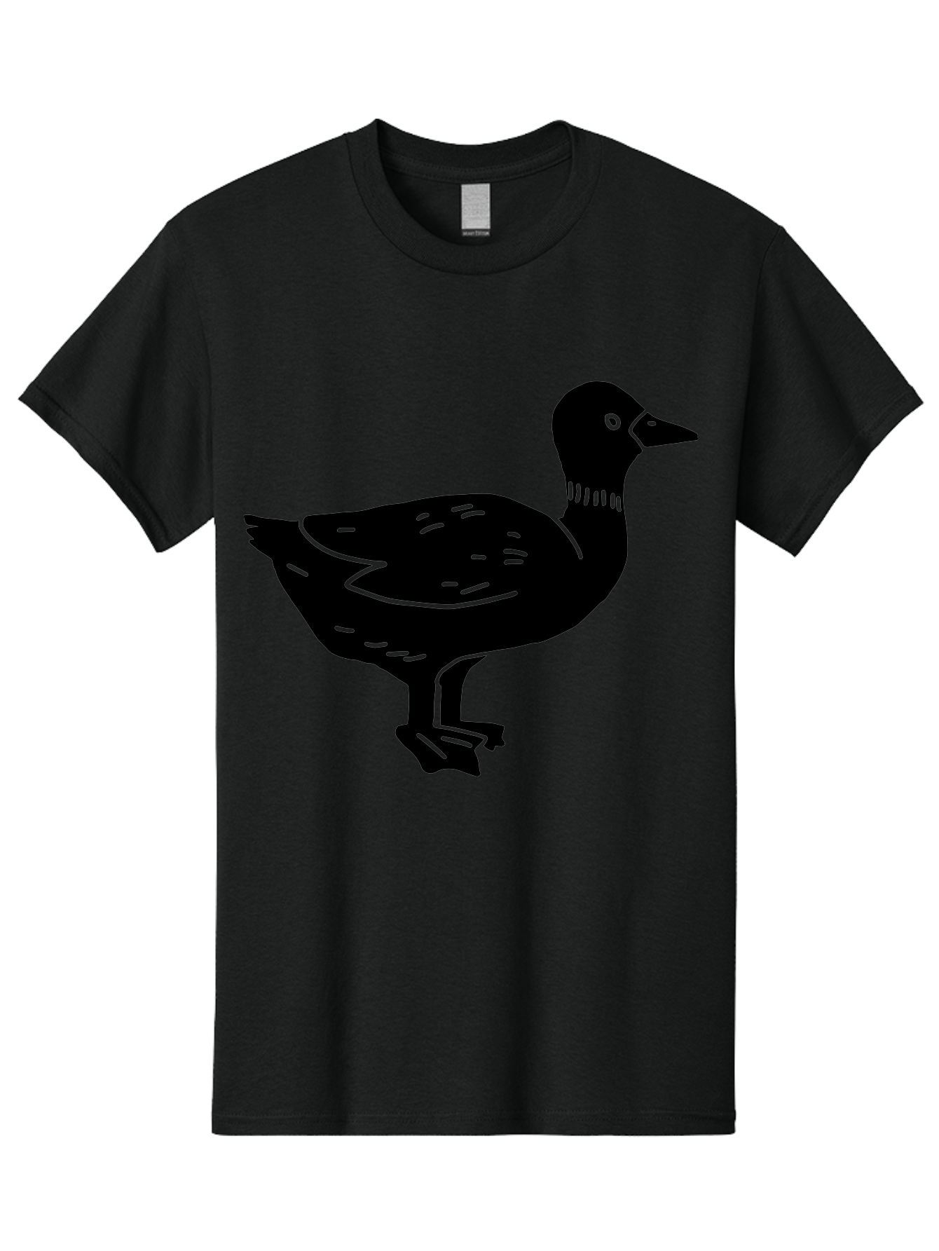 Duck Men'S Graphic Tee, 100% Cotton, Comfortable Casual Summer Wear, Machine Washable, Duck Silhouette, Minimalist Art, Simple Shapes, Bird Illustration, Wildlife Graphic, Vector Art, Black And Green, Modern Design -  Aaa588