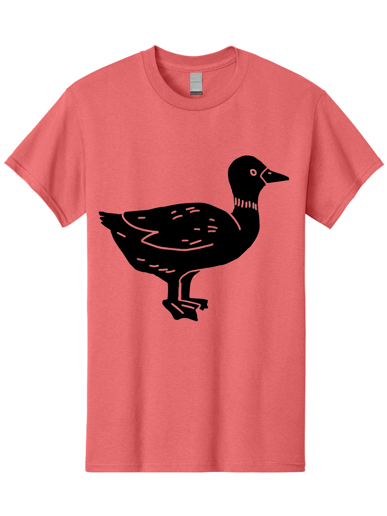 Duck Men'S Graphic Tee, 100% Cotton, Comfortable Casual Summer Wear, Machine Washable, Duck Silhouette, Minimalist Art, Simple Shapes, Bird Illustration, Wildlife Graphic, Vector Art, Black And Green, Modern Design -  Aaa588 11