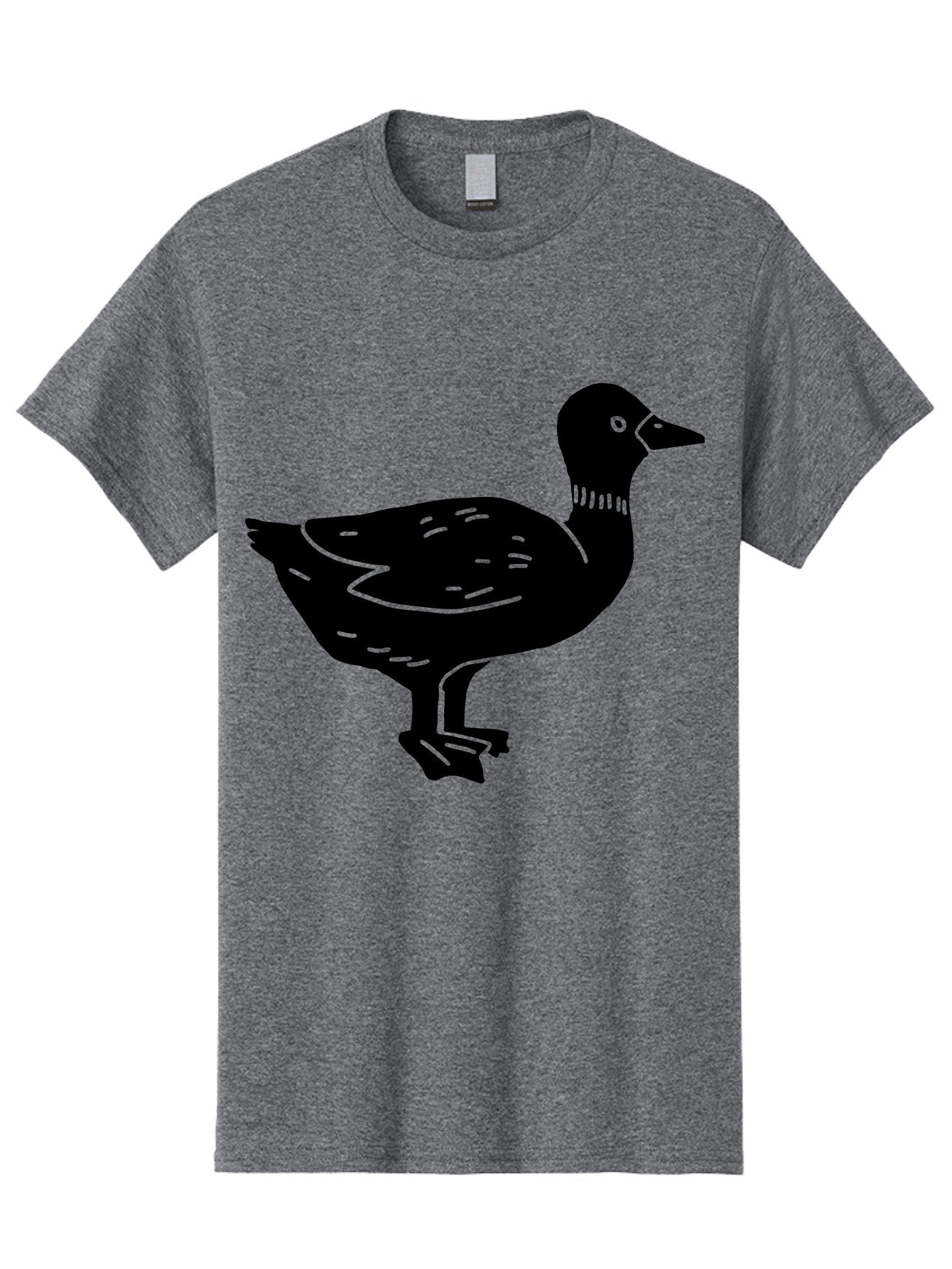 Duck Men'S Graphic Tee, 100% Cotton, Comfortable Casual Summer Wear, Machine Washable, Duck Silhouette, Minimalist Art, Simple Shapes, Bird Illustration, Wildlife Graphic, Vector Art, Black And Green, Modern Design -  Aaa588 21