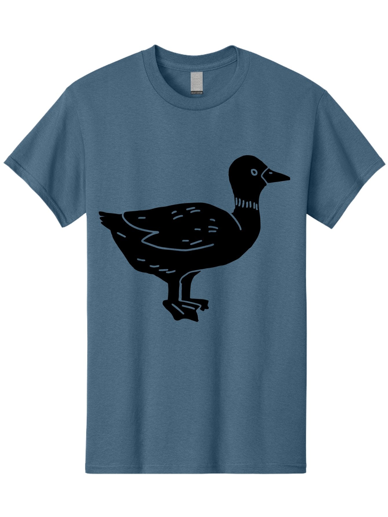 Duck Men'S Graphic Tee, 100% Cotton, Comfortable Casual Summer Wear, Machine Washable, Duck Silhouette, Minimalist Art, Simple Shapes, Bird Illustration, Wildlife Graphic, Vector Art, Black And Green, Modern Design -  Aaa588 9