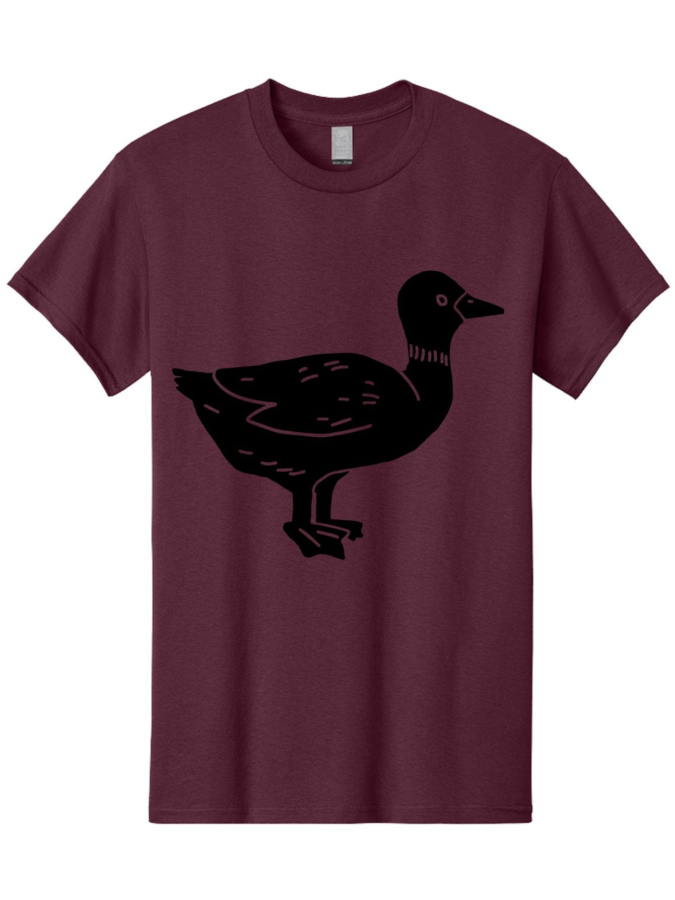 Duck Men'S Graphic Tee, 100% Cotton, Comfortable Casual Summer Wear, Machine Washable, Duck Silhouette, Minimalist Art, Simple Shapes, Bird Illustration, Wildlife Graphic, Vector Art, Black And Green, Modern Design -  Aaa588 15