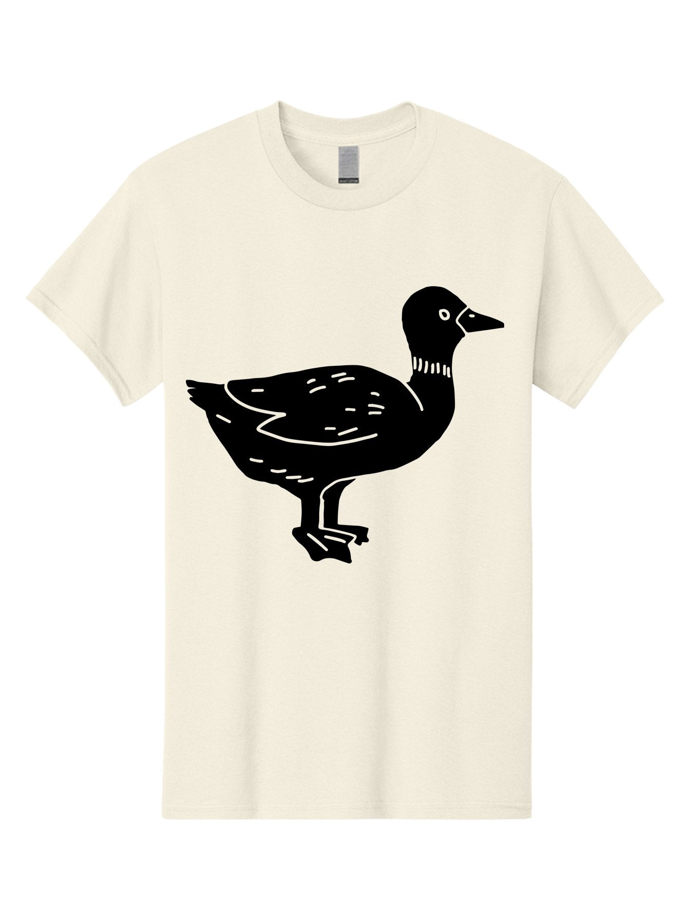 Duck Men'S Graphic Tee, 100% Cotton, Comfortable Casual Summer Wear, Machine Washable, Duck Silhouette, Minimalist Art, Simple Shapes, Bird Illustration, Wildlife Graphic, Vector Art, Black And Green, Modern Design -  Aaa588 5