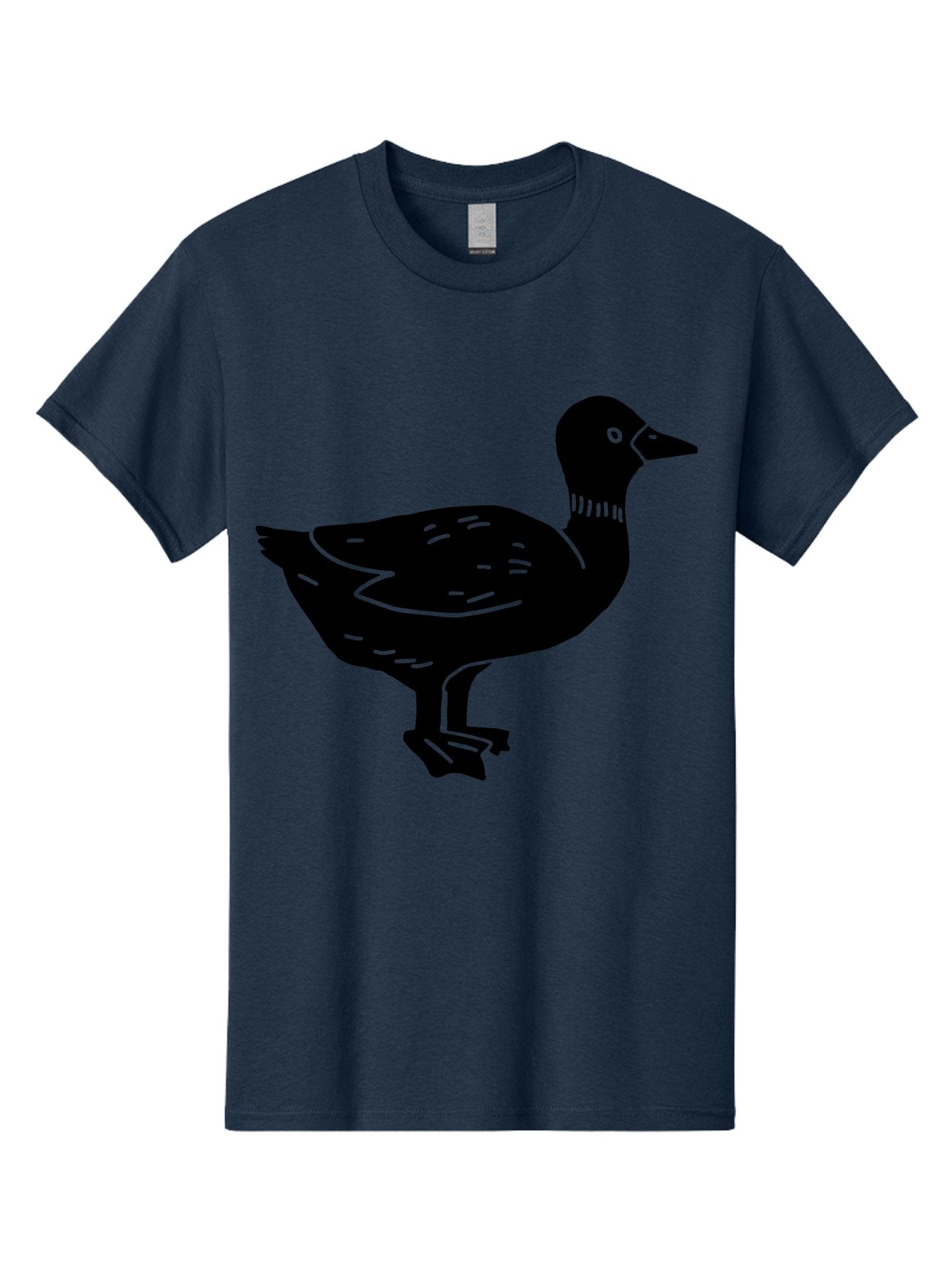 Duck Men'S Graphic Tee, 100% Cotton, Comfortable Casual Summer Wear, Machine Washable, Duck Silhouette, Minimalist Art, Simple Shapes, Bird Illustration, Wildlife Graphic, Vector Art, Black And Green, Modern Design -  Aaa588 27