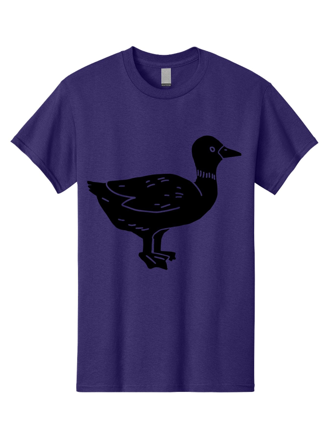 Duck Men'S Graphic Tee, 100% Cotton, Comfortable Casual Summer Wear, Machine Washable, Duck Silhouette, Minimalist Art, Simple Shapes, Bird Illustration, Wildlife Graphic, Vector Art, Black And Green, Modern Design -  Aaa588 3