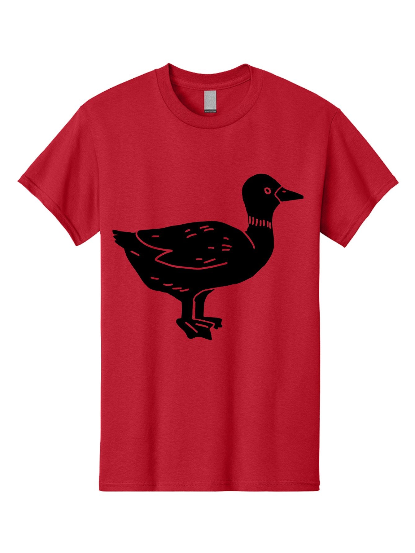 Duck Men'S Graphic Tee, 100% Cotton, Comfortable Casual Summer Wear, Machine Washable, Duck Silhouette, Minimalist Art, Simple Shapes, Bird Illustration, Wildlife Graphic, Vector Art, Black And Green, Modern Design -  Aaa588 11