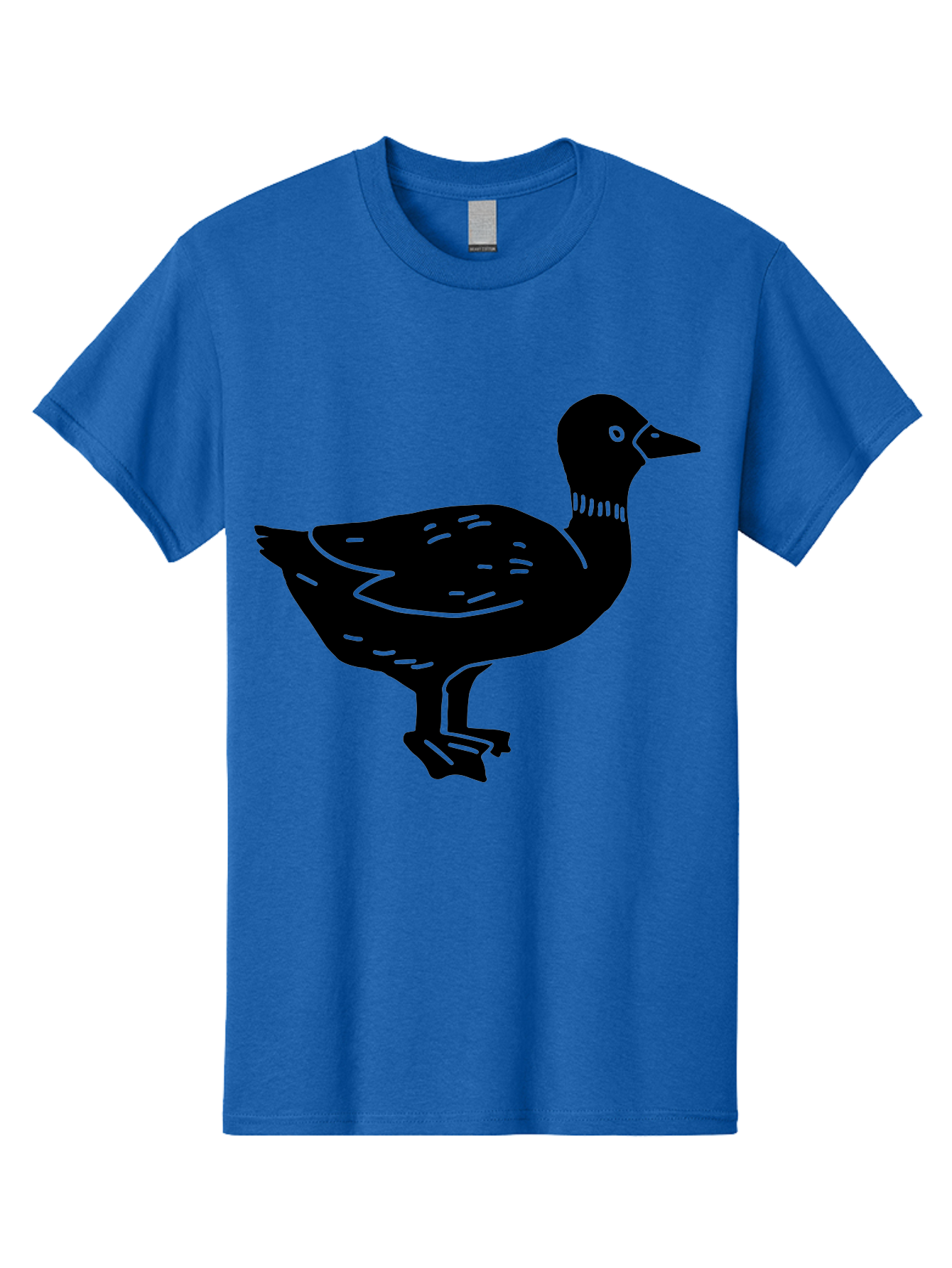 Duck Men'S Graphic Tee, 100% Cotton, Comfortable Casual Summer Wear, Machine Washable, Duck Silhouette, Minimalist Art, Simple Shapes, Bird Illustration, Wildlife Graphic, Vector Art, Black And Green, Modern Design -  Aaa588