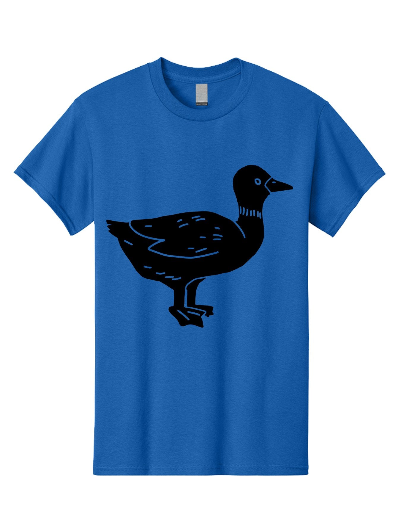 Duck Men'S Graphic Tee, 100% Cotton, Comfortable Casual Summer Wear, Machine Washable, Duck Silhouette, Minimalist Art, Simple Shapes, Bird Illustration, Wildlife Graphic, Vector Art, Black And Green, Modern Design -  Aaa588 23
