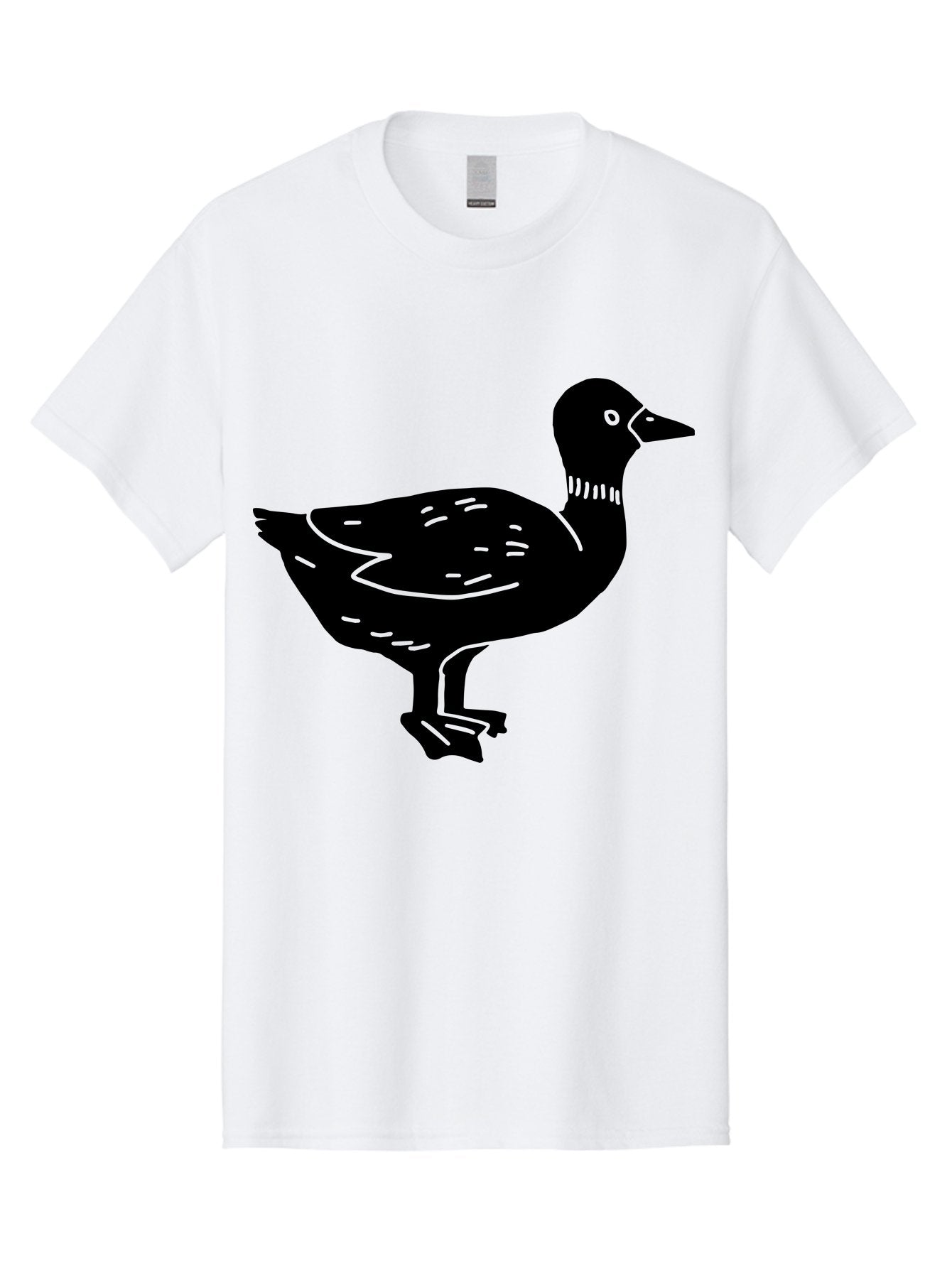 Duck Men'S Graphic Tee, 100% Cotton, Comfortable Casual Summer Wear, Machine Washable, Duck Silhouette, Minimalist Art, Simple Shapes, Bird Illustration, Wildlife Graphic, Vector Art, Black And Green, Modern Design -  Aaa588 7