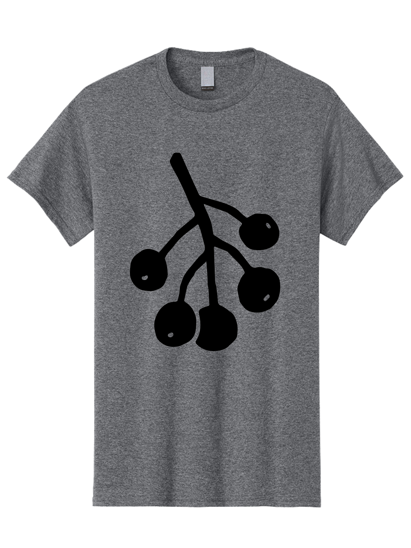 Five-Cherries Men'S Graphic Tee, 100% Cotton, Comfortable Casual Summer Wear, Machine Washable, Black Cherries Silhouette, Minimalist Design, Fruit Icon, Cherry Stem, Simple Graphics, Vector Illustration, Bold Silhouette, -  Aaa589 9