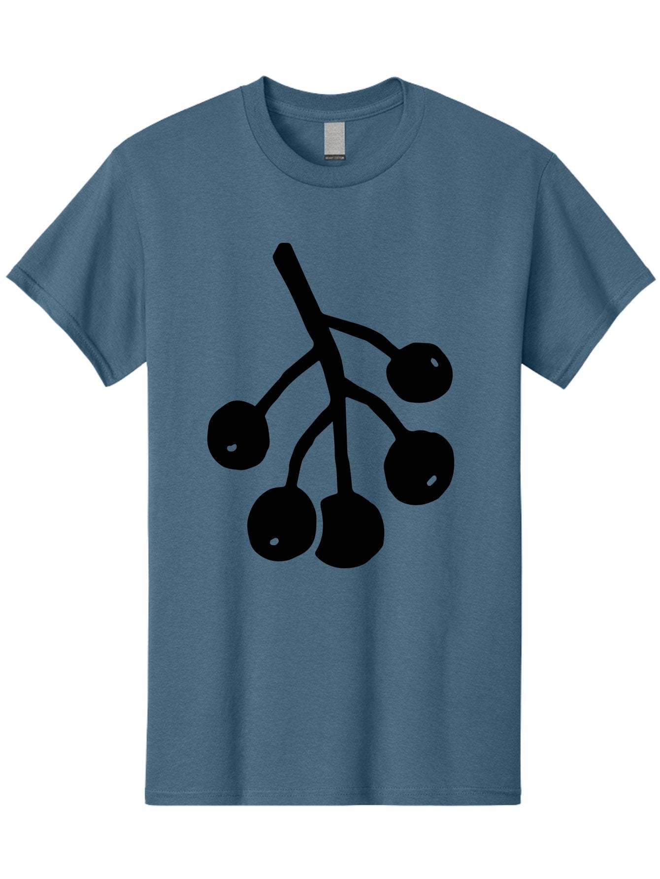 Five-Cherries Men'S Graphic Tee, 100% Cotton, Comfortable Casual Summer Wear, Machine Washable, Black Cherries Silhouette, Minimalist Design, Fruit Icon, Cherry Stem, Simple Graphics, Vector Illustration, Bold Silhouette, -  Aaa589 11