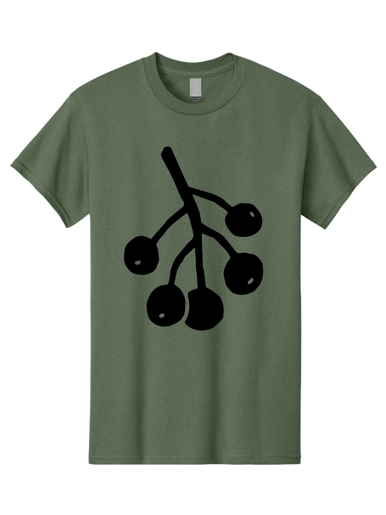 Five-Cherries Men'S Graphic Tee, 100% Cotton, Comfortable Casual Summer Wear, Machine Washable, Black Cherries Silhouette, Minimalist Design, Fruit Icon, Cherry Stem, Simple Graphics, Vector Illustration, Bold Silhouette, -  Aaa589 15