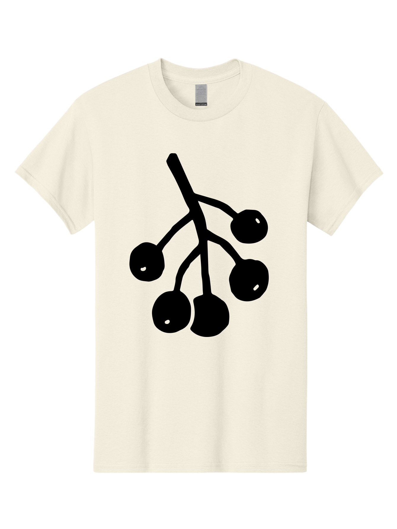 Five-Cherries Men'S Graphic Tee, 100% Cotton, Comfortable Casual Summer Wear, Machine Washable, Black Cherries Silhouette, Minimalist Design, Fruit Icon, Cherry Stem, Simple Graphics, Vector Illustration, Bold Silhouette, -  Aaa589 29